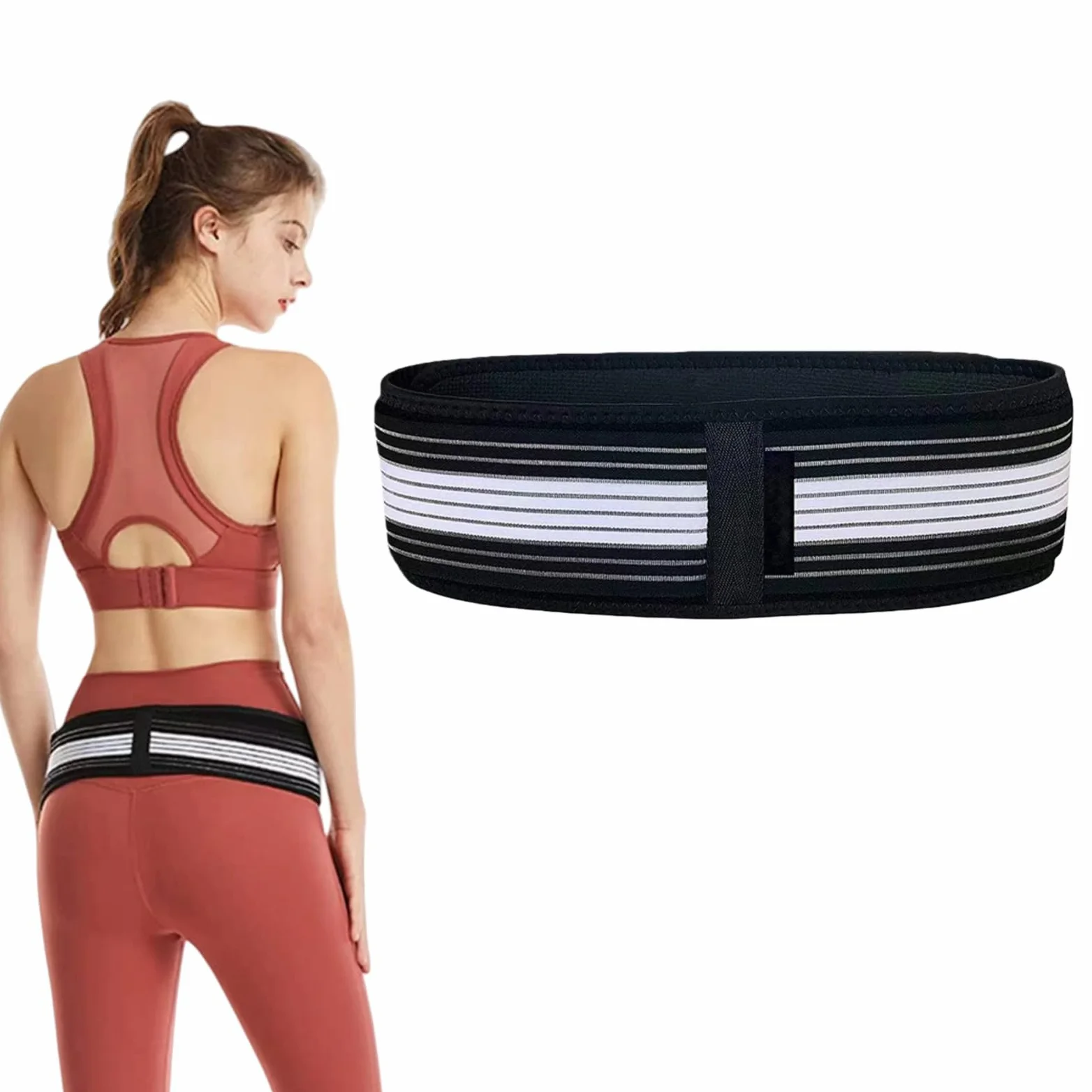 MEIION Ceinture,Bande Abdominale Pelvienne,Soutien Articulation Sacro-iliaque Unisexe,Tissu Respirable Réglable,pour Récupération Post-Partum et Soutien Lombaire