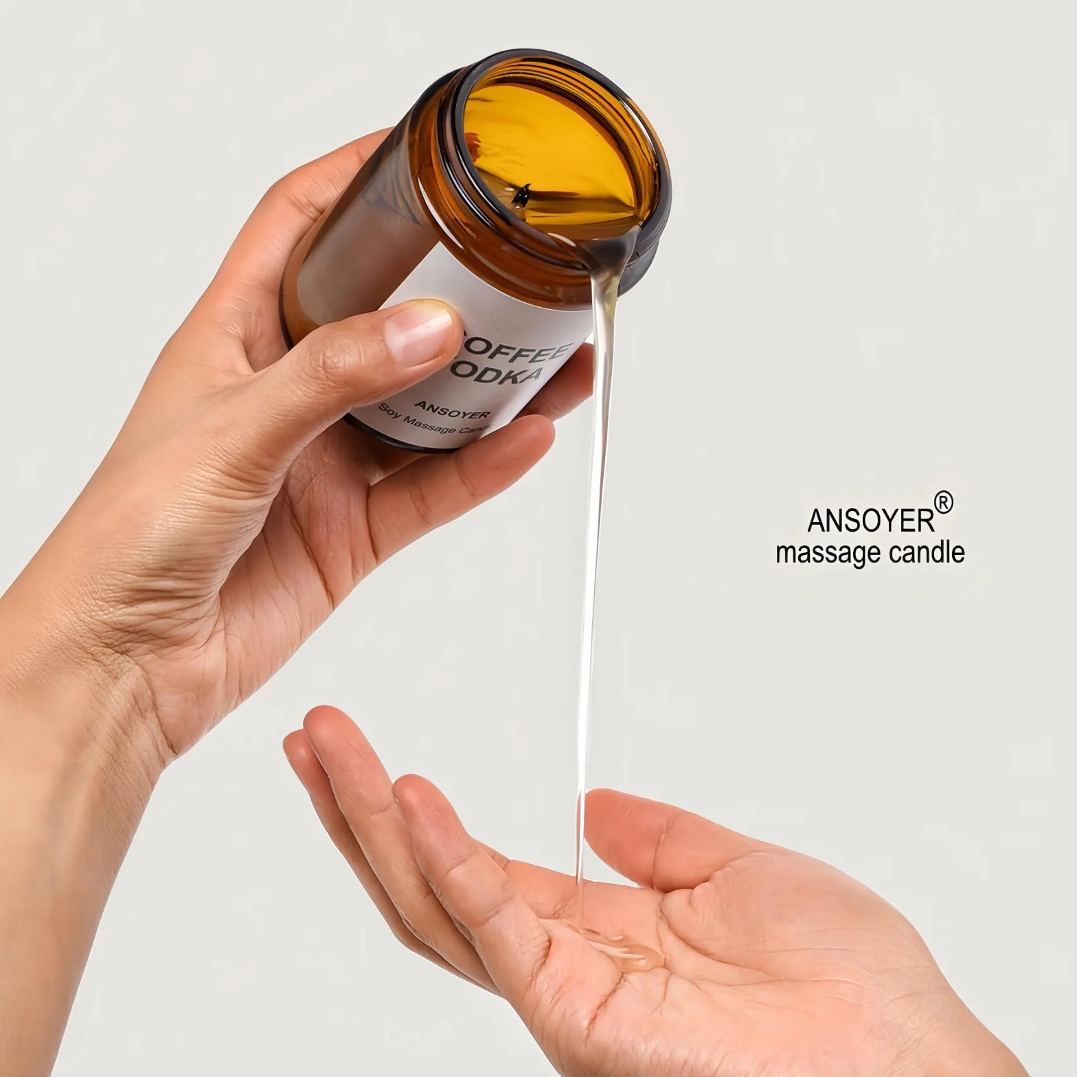 4Pcs x 128g, Ansoyer Bougie de massage, cire de soja naturel, pour un poids total de 512 g (Vanille Ambre + Noix de coco + Bois de teck de cèdre + Camomille lavande)