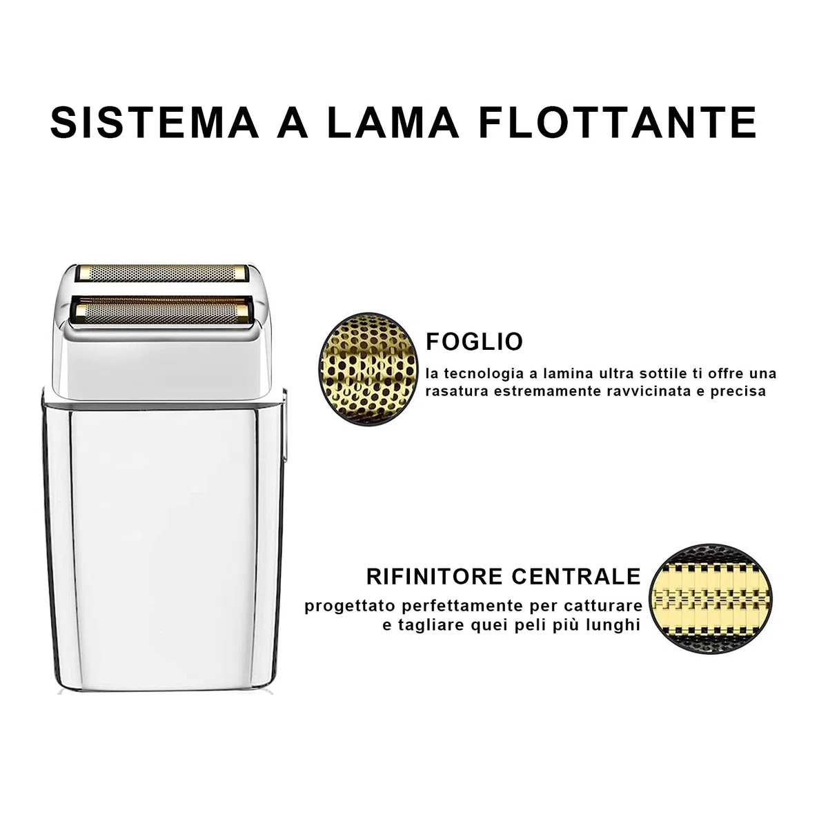 Lot de 2 pièces de rechange compatibles avec les rasoirs à membrane BaByliss FXFS2G/FXFS2, tête de rasage compatible avec les rasoirs BaByliss Pro, argent