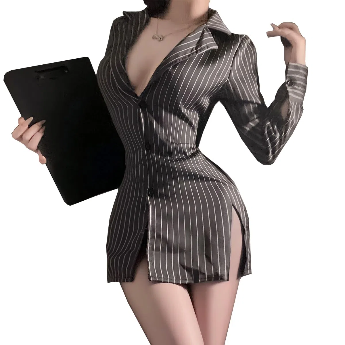 Déguisement de secrétaire sexy pour femmes – Lingerie de cosplay coquine – Costume d’adultes – Déguisement de bibliothécaire, d’enseignante – Déguisements pour Halloween – Jeux de rôle