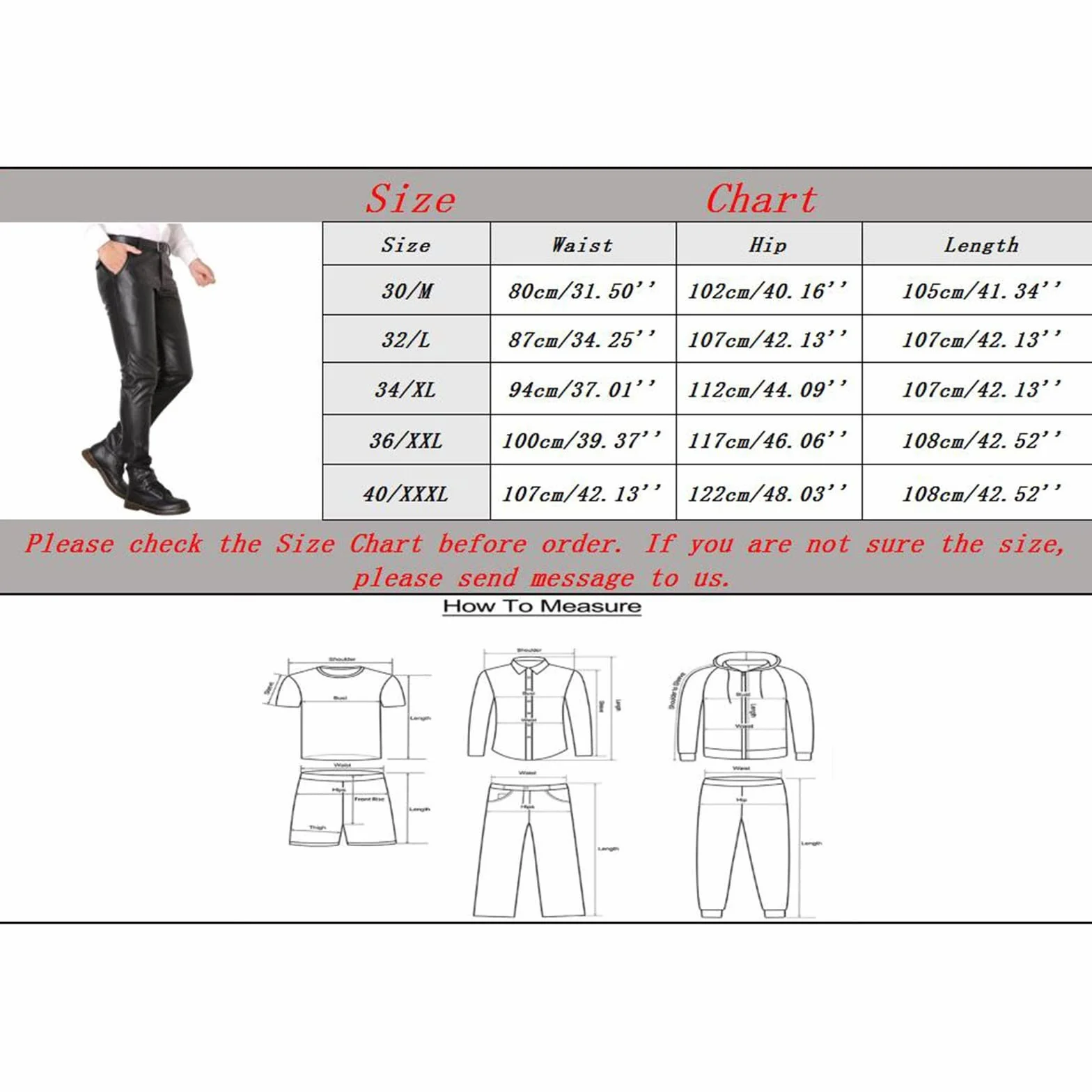 Pantalon en cuir pour homme - Noir - Sexy - En latex - Pour homme - Style punk stretch - Décontracté - Effet mouillé - Coupe ajustée - Pour les loisirs