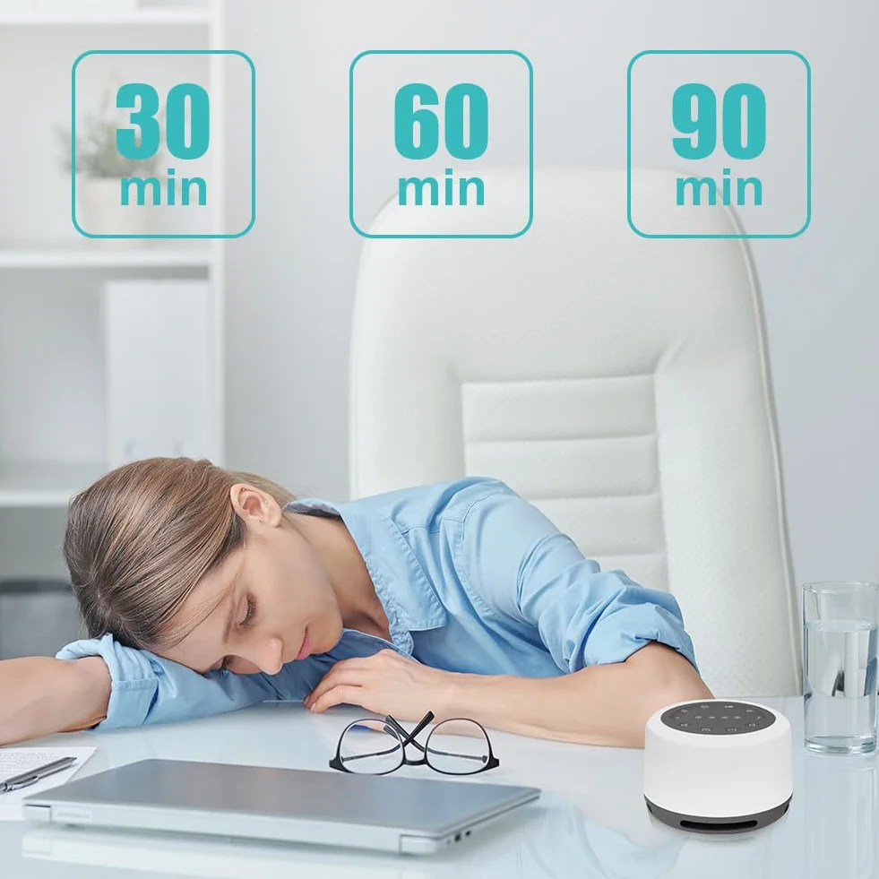 Machine à Bruit Blanc, Appareil De Sommeil Portable à Bruit Blanc, Veilleuse 7 Couleurs Et 24 Sons De Sommeil Apaisants, Machine De Sommeil Rechargeable Par Usb Avec 3 Fonctions De Minuterie
