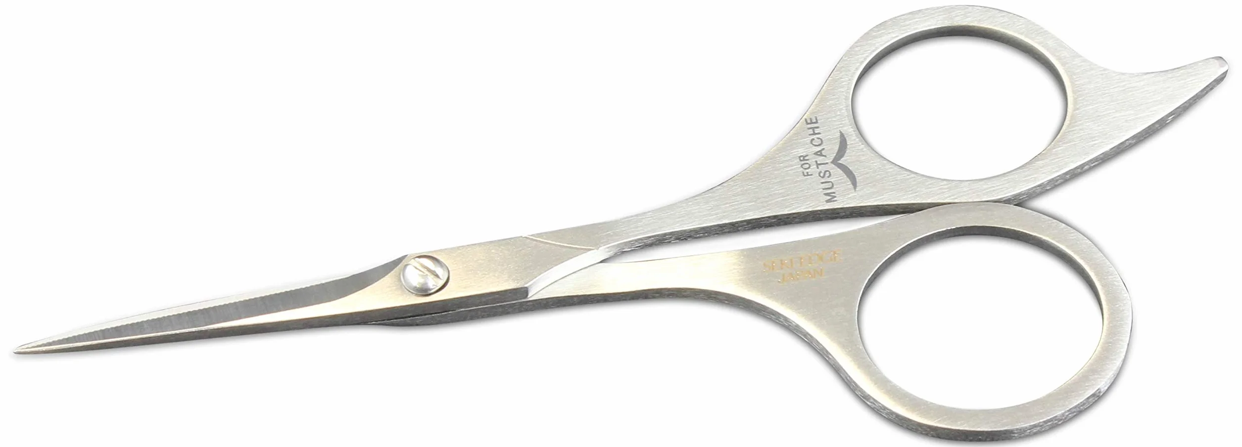 Seki EDGE SS-902 | Made in Japan | Ciseaux à barbe dentelés | Ciseaux de précision ergonomiques en acier inoxydable | Lames fines affûtées à la main | 12,4 x 5,1 x 0,6 cm