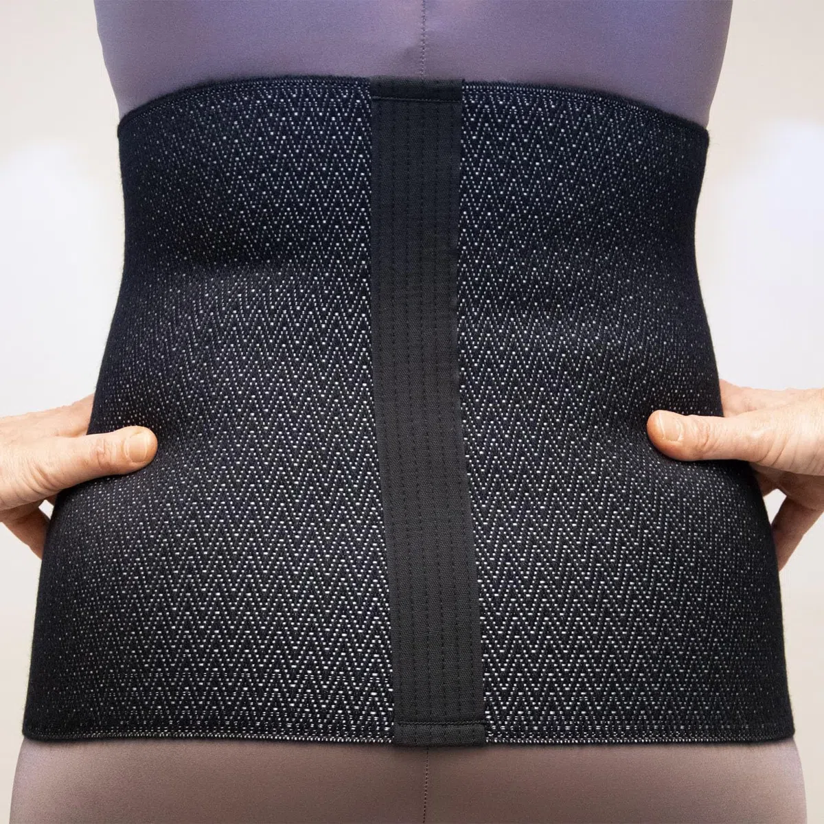 Ceinture lombaire chauffante Laine Abdominale Homme Femme Gaine ventre plat M - Noir