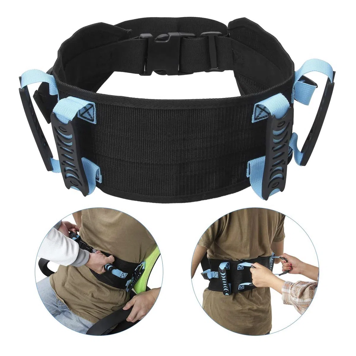 TINAYAUE Ceinture de Gait avec poignées Personnes âgées Ceinture d'assistance Rembourrée Protection Sécurité Soulèvement du Patient Robuste avec Sangles pour Handicapés Personnes blessées