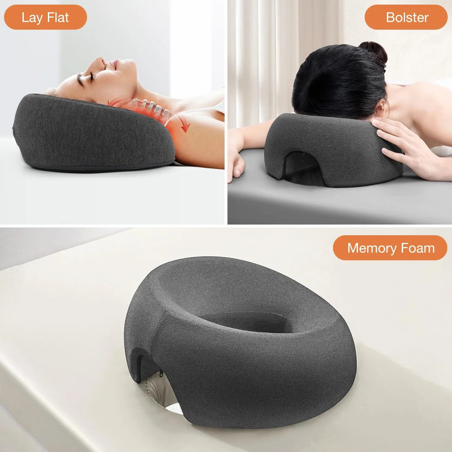 Mineup Oreiller De Massage pour Le Visage, Coussin Massage Visage, Tetiere Table De Massage, Respirant Coussin en Mousse À Mémoire, Coussin De Massage pour lit de Massage de Salon de Spa