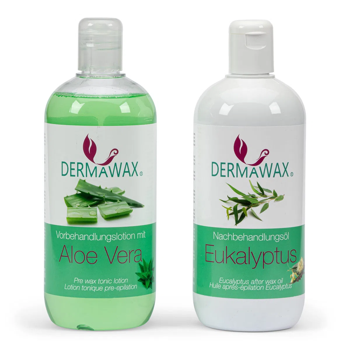 Dermawax Kit de cire professionnel - 1000 ml - Fabriqué en Espagne - 1 kg de perles de cire rose - Lotion prétraitante à l'aloe vera 500 ml - Huile de post-traitement à l'eucalyptus - 200 spatules en