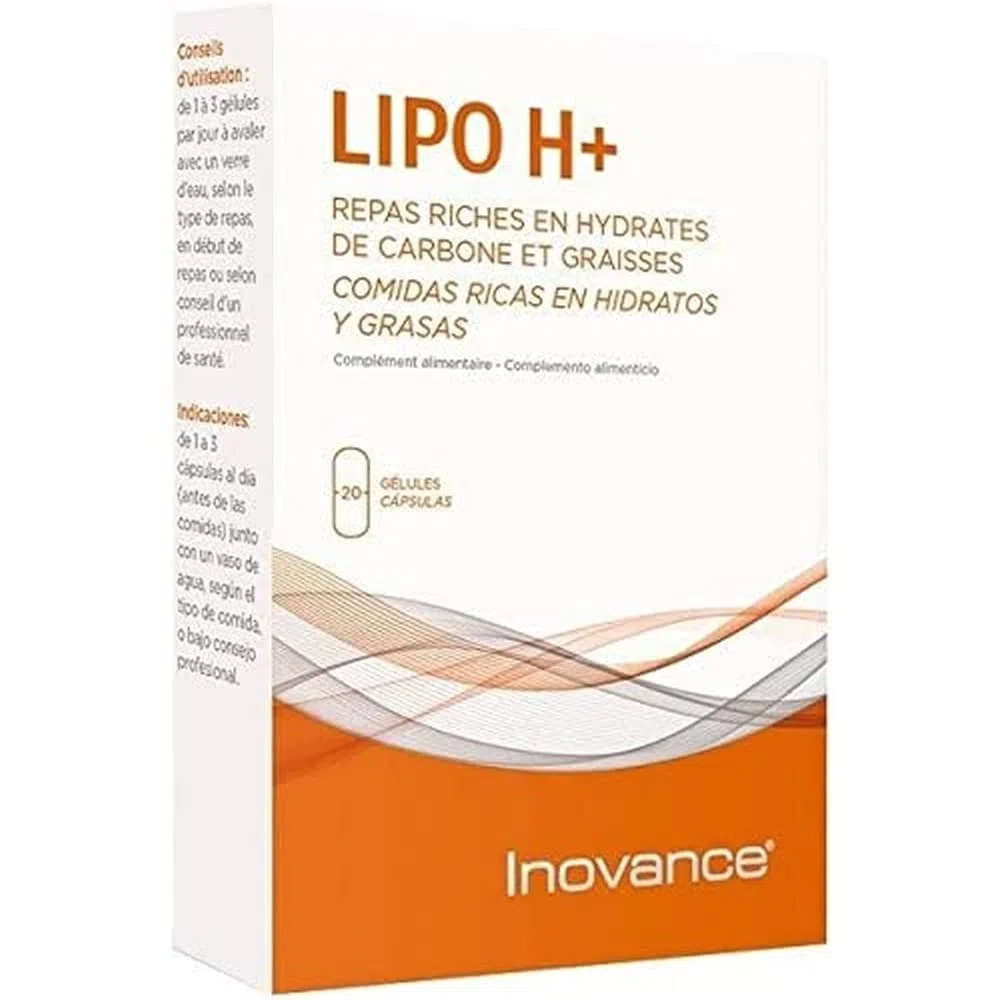 INOVANCE LIPO H 20cap. – gélules qui facilitent la supplémentation quotidienne, à prendre régulièrement selon la dose conseillée, boîte de 20 gélules et facilite la prise en charge de votre bien-être