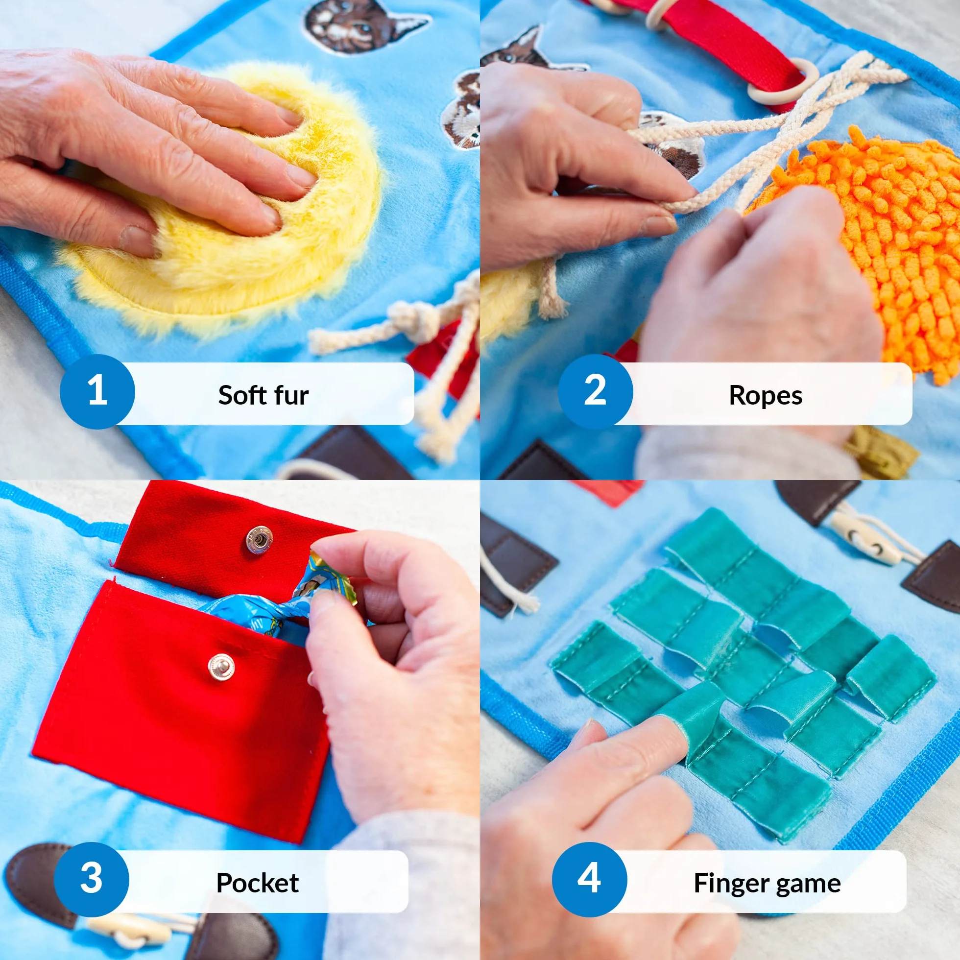 Couverture Sensorielle Démence | Activités Calmantes Pour Personnes Agées | Produits Pour Personnes Agées Démentes | Fidget Blanket | Aide Pour Maladie d'Alzheimer, Démence, Syndrome d'Asperger