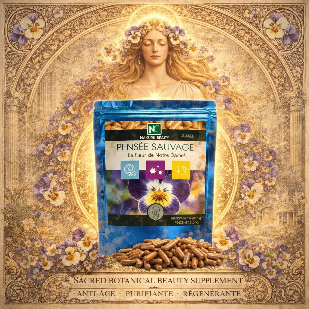 NAKURU | Pensée Sauvage | Gamme Beauty | Fabriqué en France | "La Fleur de Notre Dame!" (500 Gélules Végétales de 295mg / Poids Net: 147,5g)