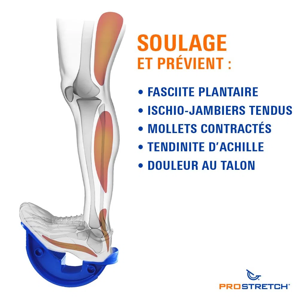 ProStretch – Appareil D’Étirement Original pour Mollets Et Pieds – Soulage Fasciite Plantaire, Tendinite Tendon Achille – Repose Pied Ergonomique – Fabriqué Aux USA