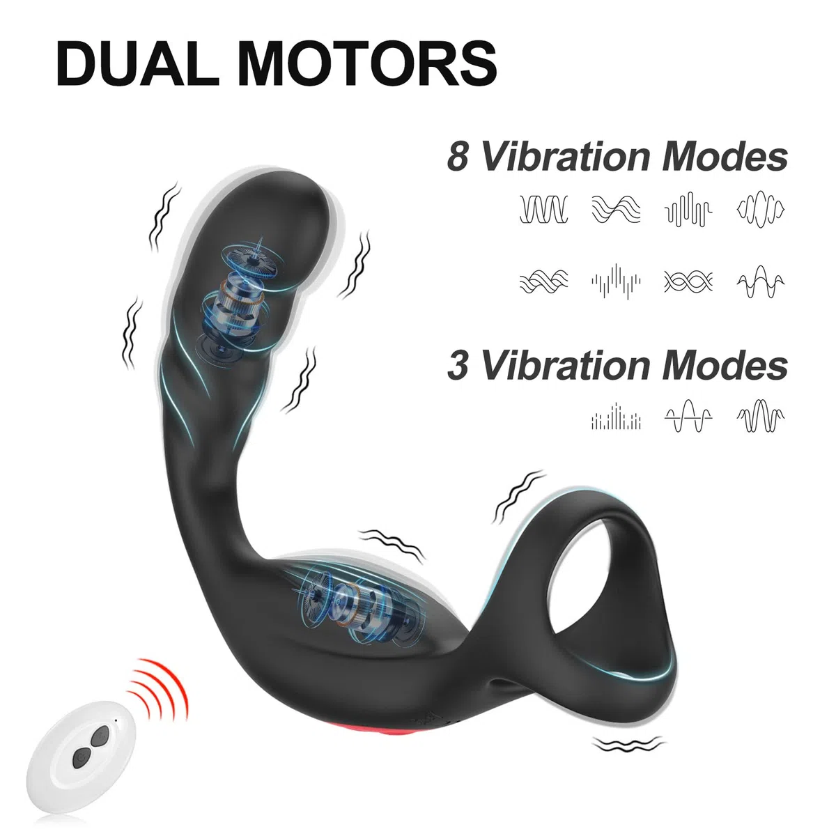 Masseur de Prostate Jouet Sexuel Anal, Vibromasseurs Anales, Vibrateur pour Pénis avec Anneau Pénien & Télécommande, Plugs Anals Vibrants-Jouet pour Adulte pour Homme (4 EN 1)