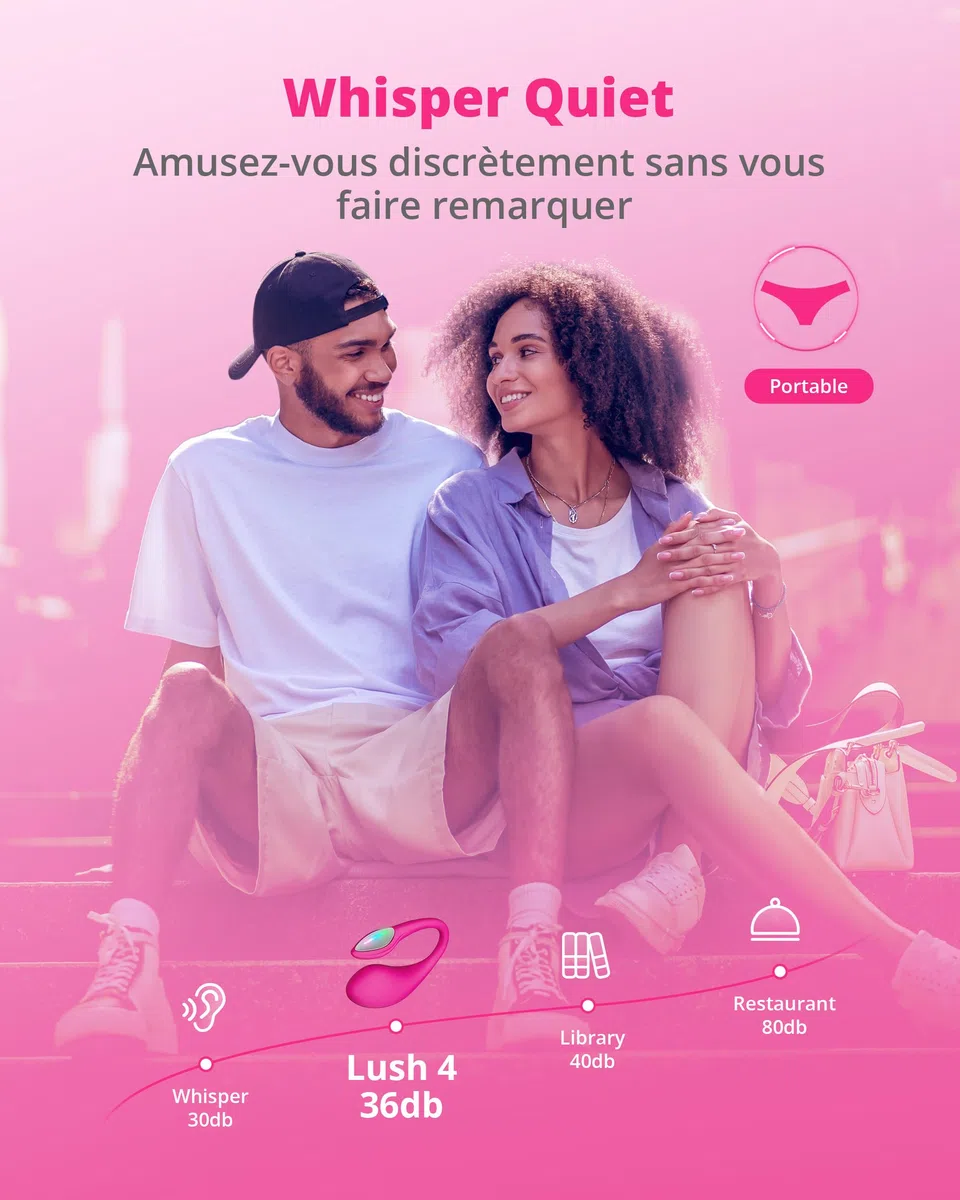 LOVENSE Lush 4 Vibromasseur Point G Connecté Œuf Vibrant Femme à Distance | Contrôle via application, Charge Rapide 5 Min = 60 Min, Étanche IPX7 avec LED, Télécommandé Couple