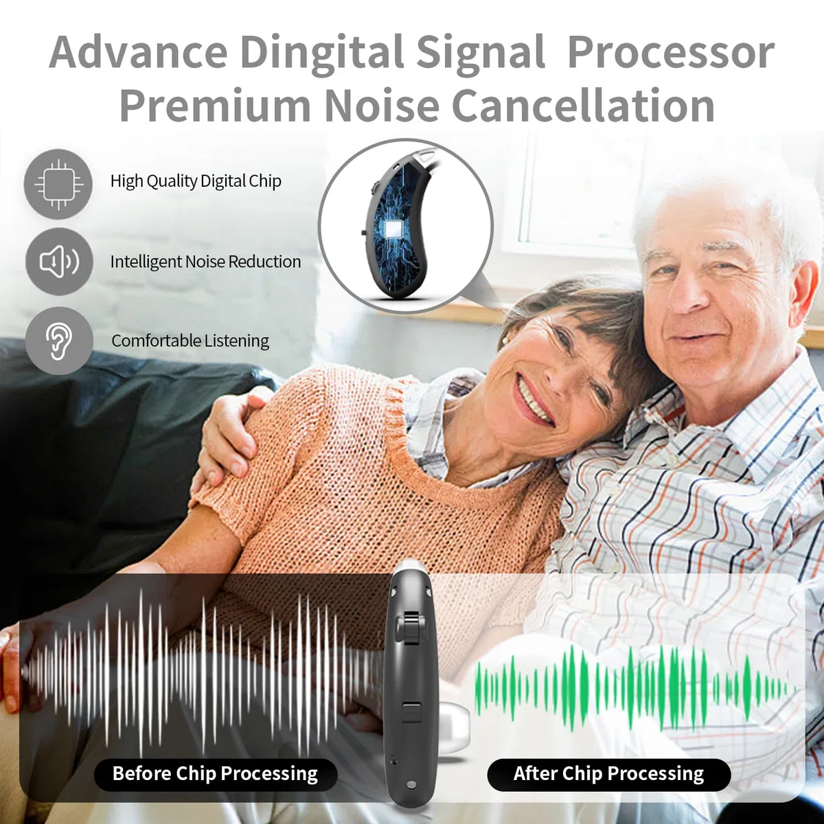Amplificateur de son rechargeable - Améliorateur de voix et pour la télévision et la conversation, son Cristallin Avec Suppression