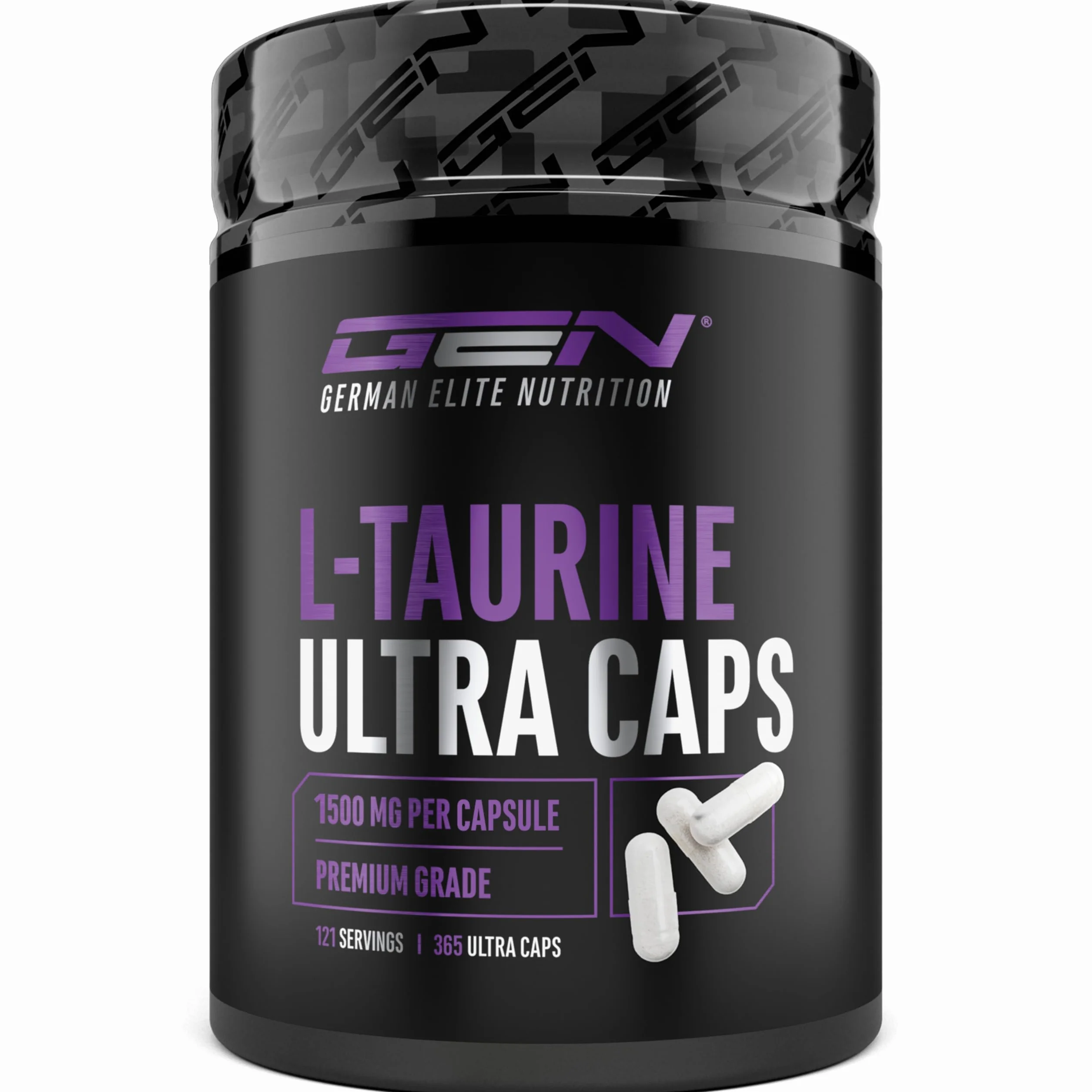 L-Taurin Ultra Caps - 365 capsules - Extra fortement dosé avec 1500 mg par capsule - Acide aminé taurine avec une pureté de 99% - Sans additif indésirable