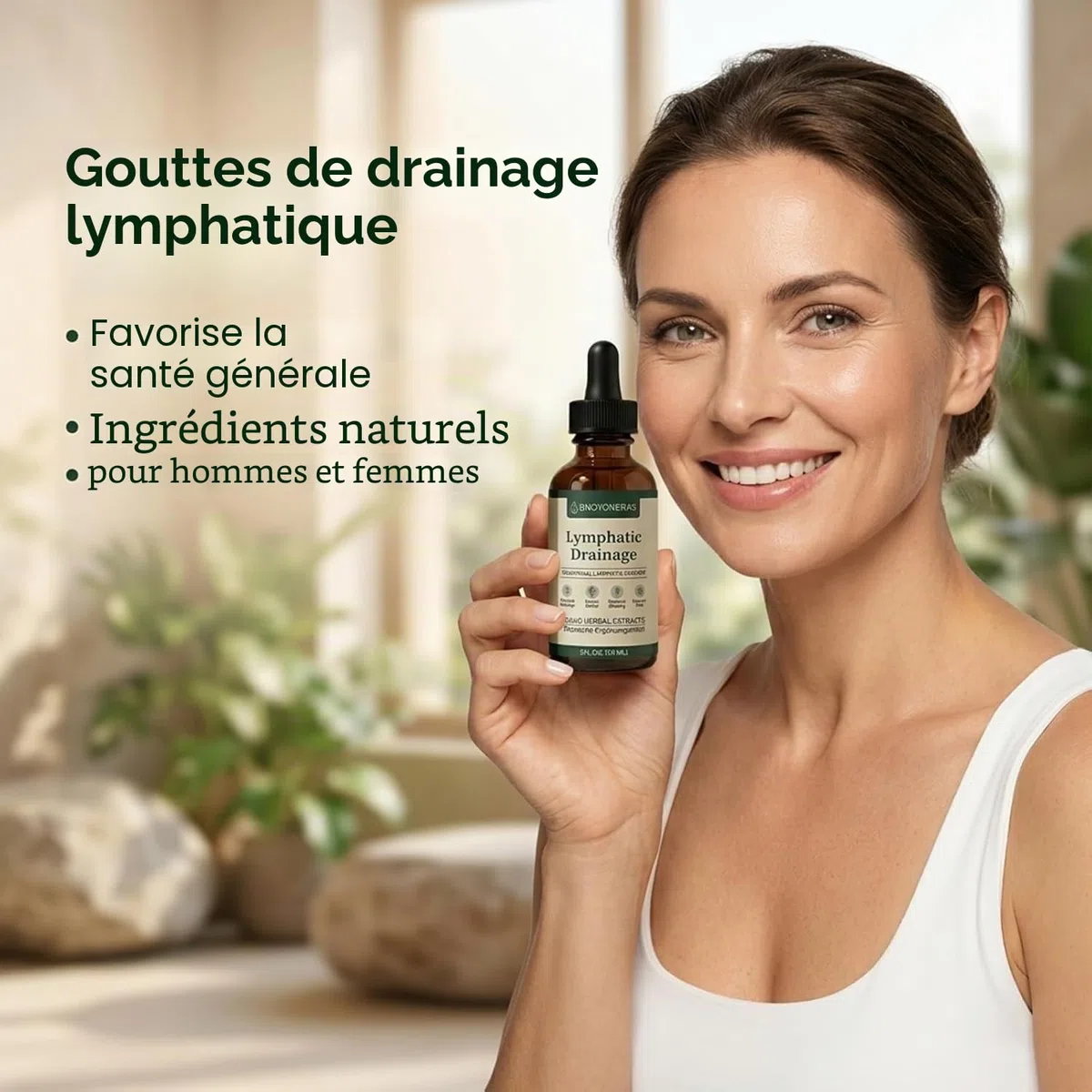 Goutte Drainage Lymphatique, Lymphatique Gouttes, Lynae Drainant Lymphatique, 100% naturel, hautement dosée, végétalien, drainage lymphatique pour hommes et femmes, 60 ml（3） (2pc)