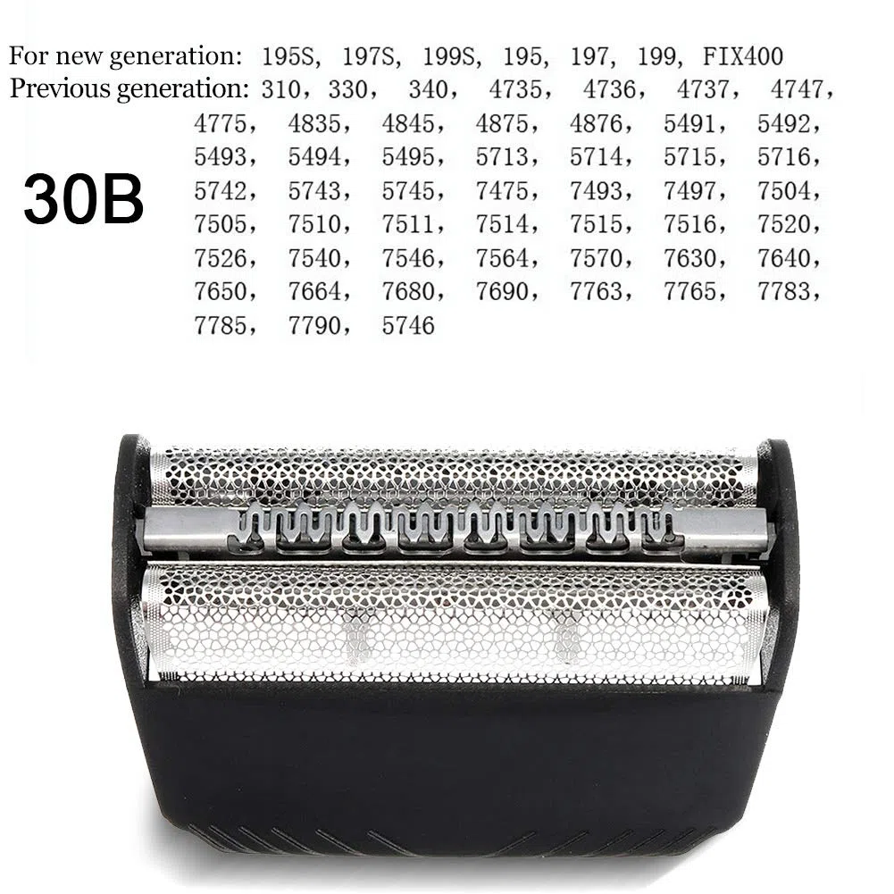Série 3 30B Rasoir Flottant Complet Screem & Cutter Tête de Remplacement 30B Compatible avec Braun Electronic Shaver Previous Generation SmartControl, TriControl, 7000/4000 rasoirs et Series 3 (340s)