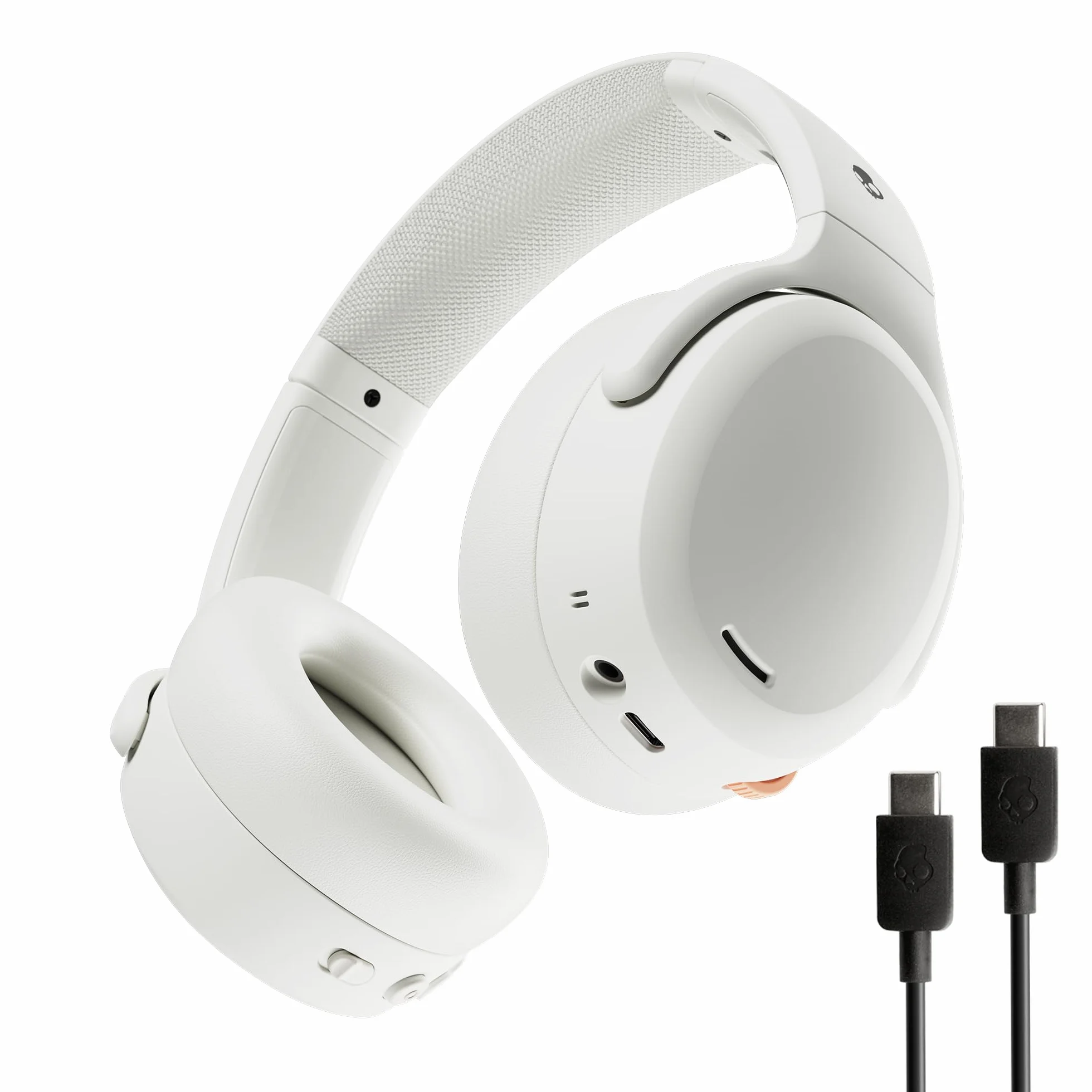 Skullcandy Crusher ANC 2 Casque Circum-Auriculaire Bluetooth sans Fil, Câble USB-C Supplémentaire, Basses Multisensorielles, Suppression Active du Bruit, 60 Heures d’Autonomie - Blanc | Multi-Sensory Crusher Bass, Over-Ear Fit, Bluetooth, 60 heures Batter
