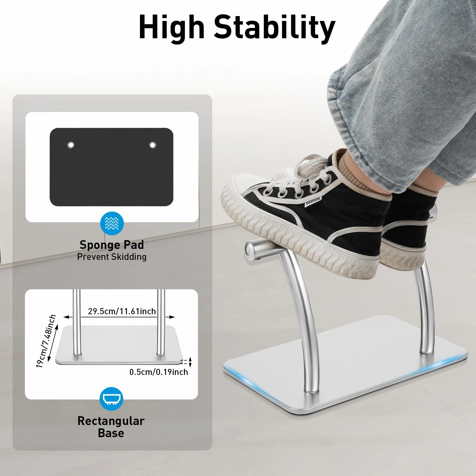 Chaise de pédicure, Avec aspirateur, Chaise de Massage, Manucure Chaise,Repose-pieds en acier inoxydable pour salon de coiffure - Repose-pieds en acier inoxydable (A9)