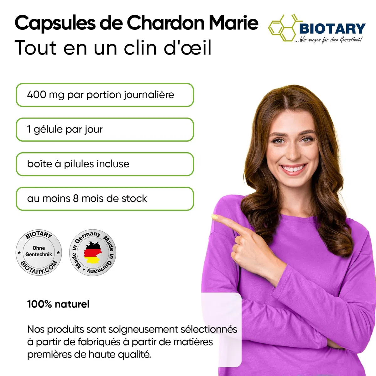 Chardon-Marie 240 Gélules avec Extrait à 80% de Silymarine Artichaut et Pissenlit Pilulier Inclus Réserve de 8 Mois 100% Végan Formule Pure Qualité Contrôlée