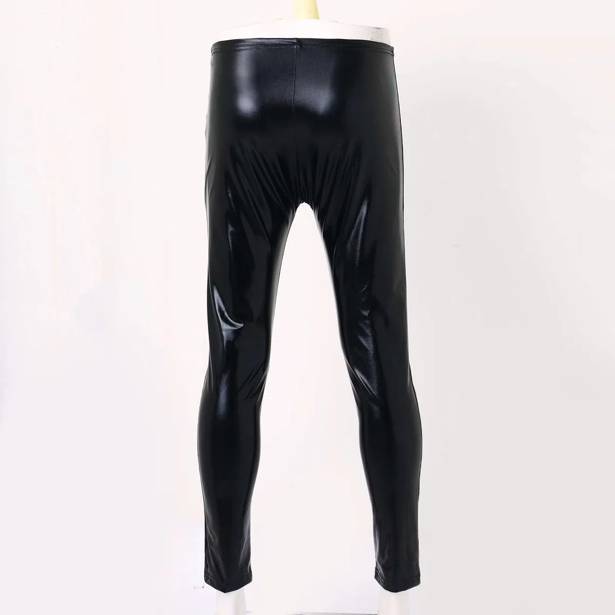 Legging pour homme fabriqué en Allemagne - Noir - Aspect latex - Holographique réfléchissant - Pantalon en cuir synthétique