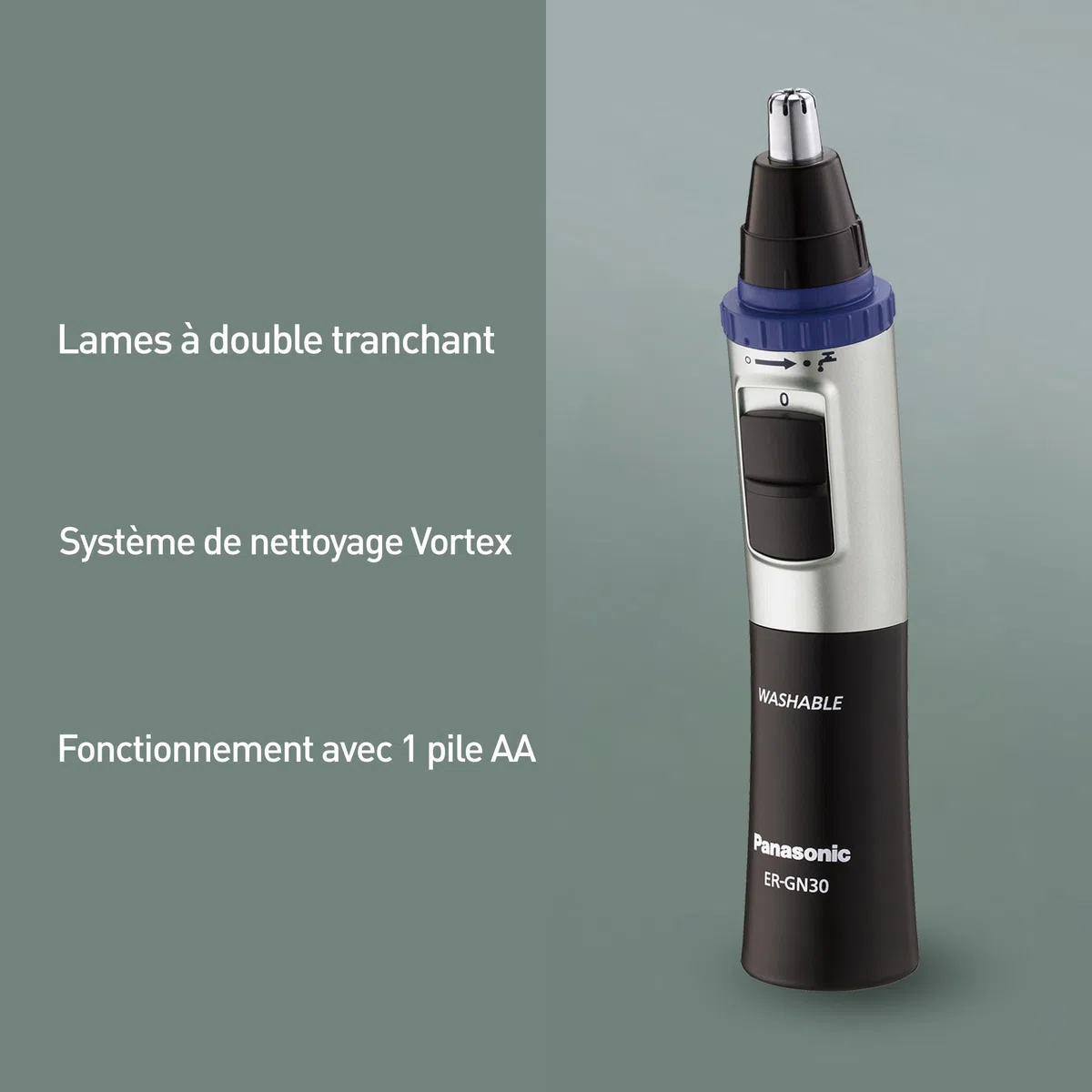 Panasonic - Personalcare ER-GN30-K503 | Tondeuse Multi - NezOreillesSourcils Coupe de précision Alimentation sans fil Fonctionne avec piles Wet & Dry Noir