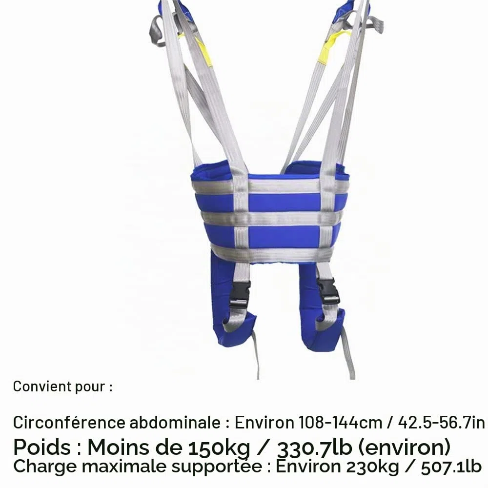BLUEZY Harnais De Toilette pour Lève-Personne, Malade Lève-Personne Tout Le Corps Harnais De Soulèvement, Dispositif D'entraînement À La Marche D'aide À La Réadaptation Personnes Âgées Medium