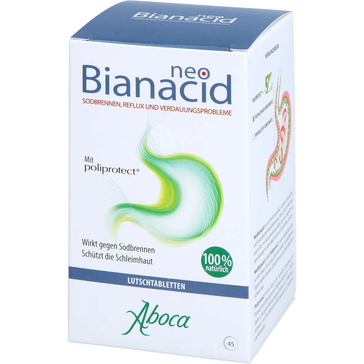 NeoBianacid Comprimés – Pour le reflux, l'acide gastrique, les brûlures d'estomac et les douleurs d'estomac – Produit médical naturel de Aboca