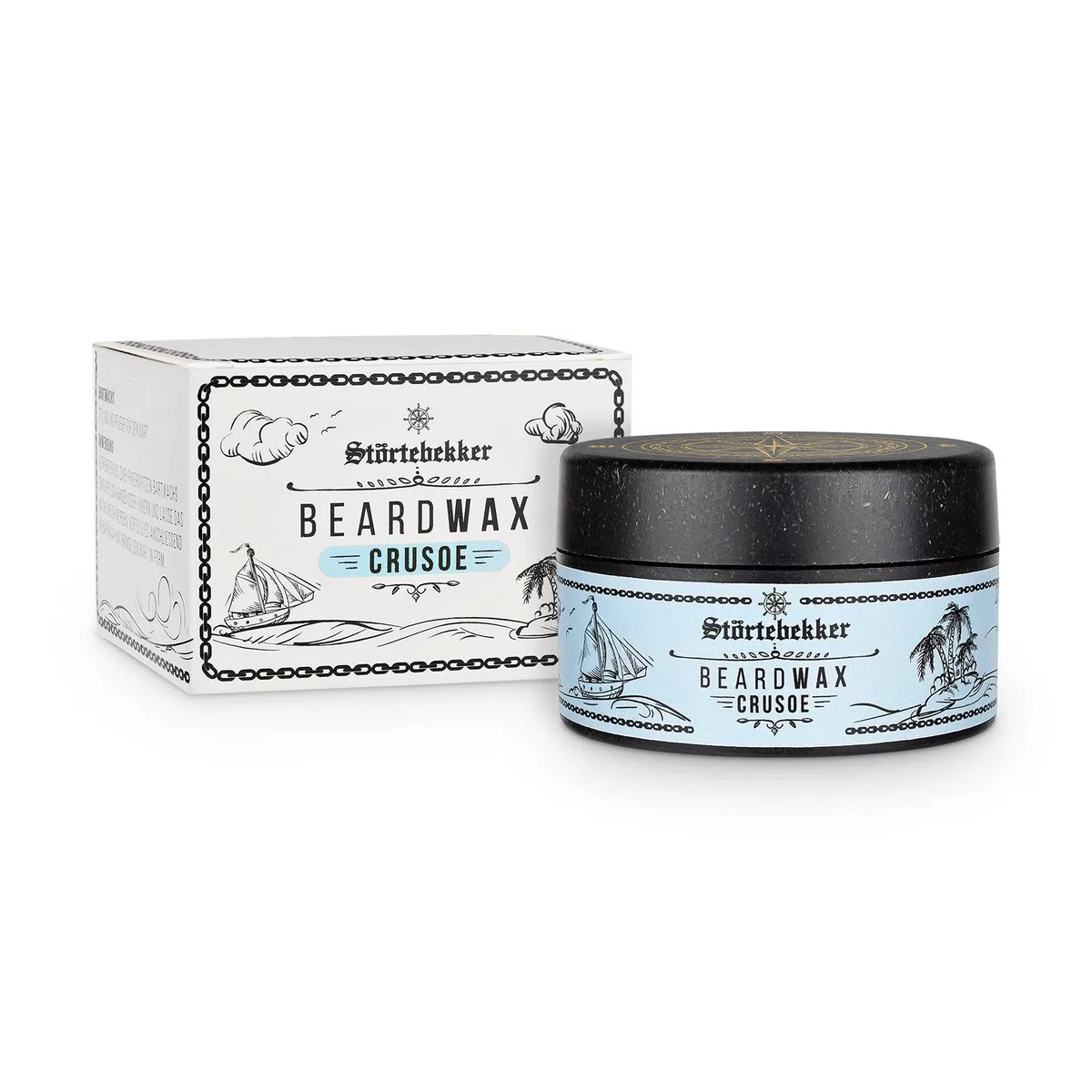 Störtebekker Premium Beard Wax soigne la barbe et la met en forme - Pot de 50ml 100% compostable - Cire à barbe hommes avec parfum agréable - Baume à barbe/Cire à barbe - Soins de la barbe - Made in