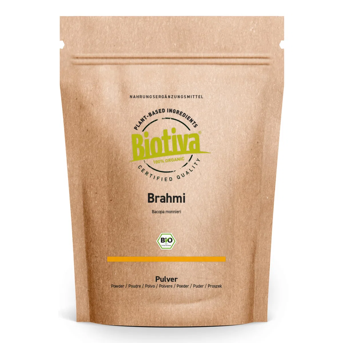 Poudre de Brahmi bio - 500g - Bacopa Monnieri - Hysope d'eau - Végan - Garanti sans additifs - Conditionné et supervisé en Allemagne - Biotiva