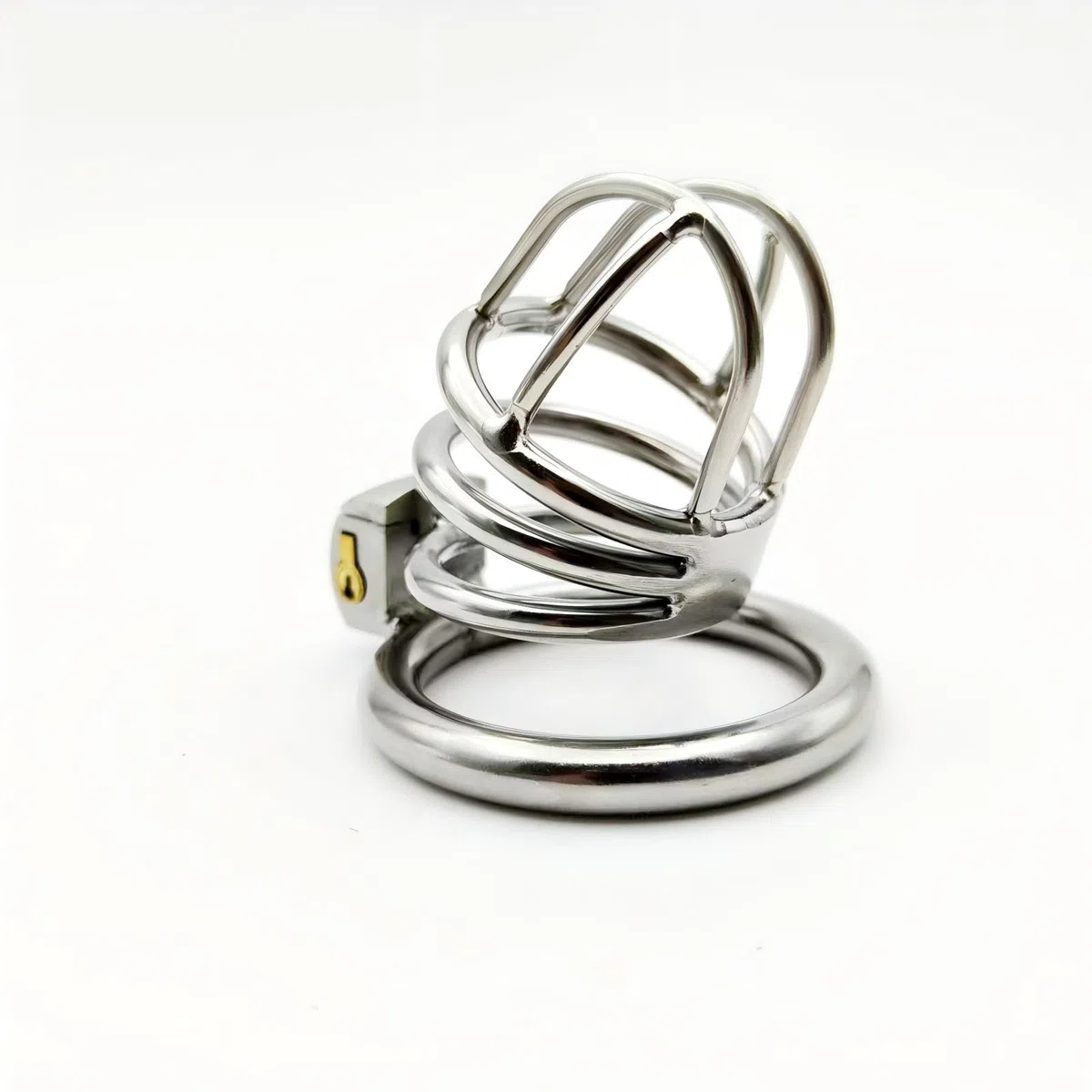 Cage de Chasteté en Métal Cage de Chasteté Pénis avec 3 Ring de Tailles Différentes et Serrures Invisibles Chastity Cage avec Grande Ouverture pour La Ventilation Sex Toys Cage Chastetée (Large)