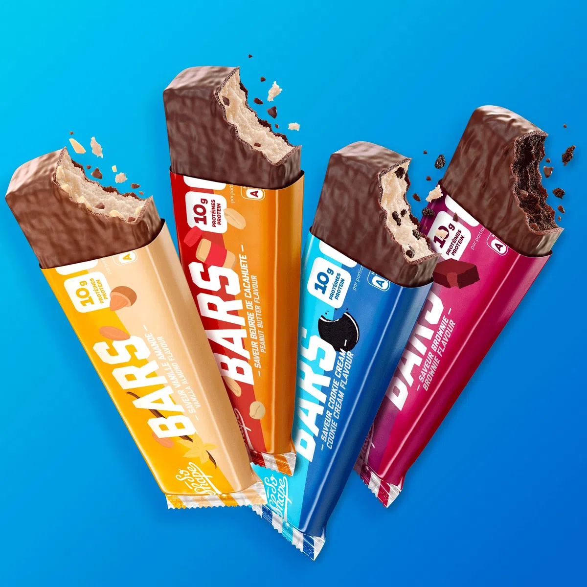 So Shape, Barres saveur Cookie Cream, 10g de protéines & moins de 100kcal par barre, 16 Barres de 30g