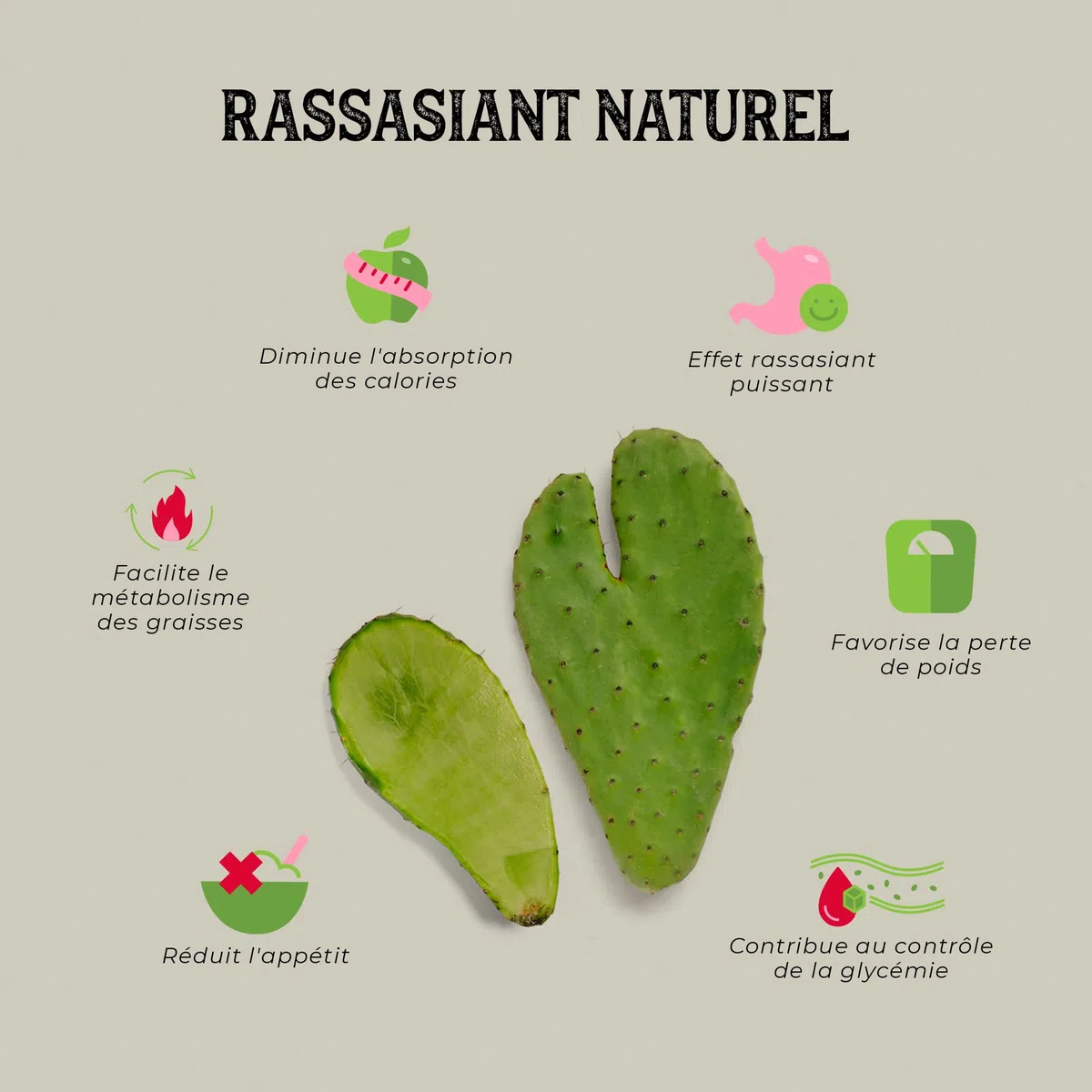 NOPAL BIOLOGIQUE * 470 mg / 180 gélules * Cardiovasculaire (glucose), Digestion, Poids (bruleur de graisse, coupe-faim, minceur)