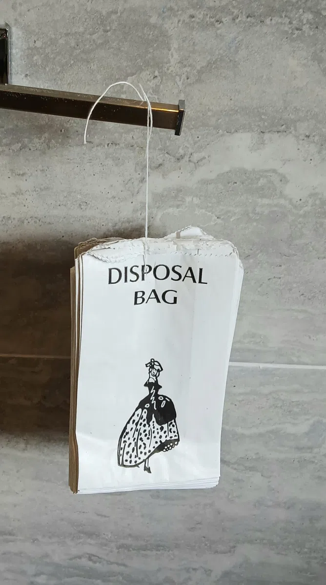 Sacs hygiéniques en papier - Lot de 100 | Sacs jetables écologiques pour salle de bain d'invités, hôtels et toilettes