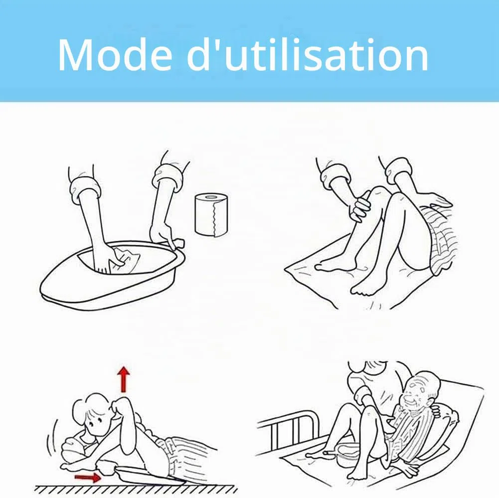 Bassine de lit pour adultes bariatriques sans déversement ni éclaboussures, bassin de lit pour femmes, hommes, personnes âgées, bassin de lit ferme épais et stable en polypropylène