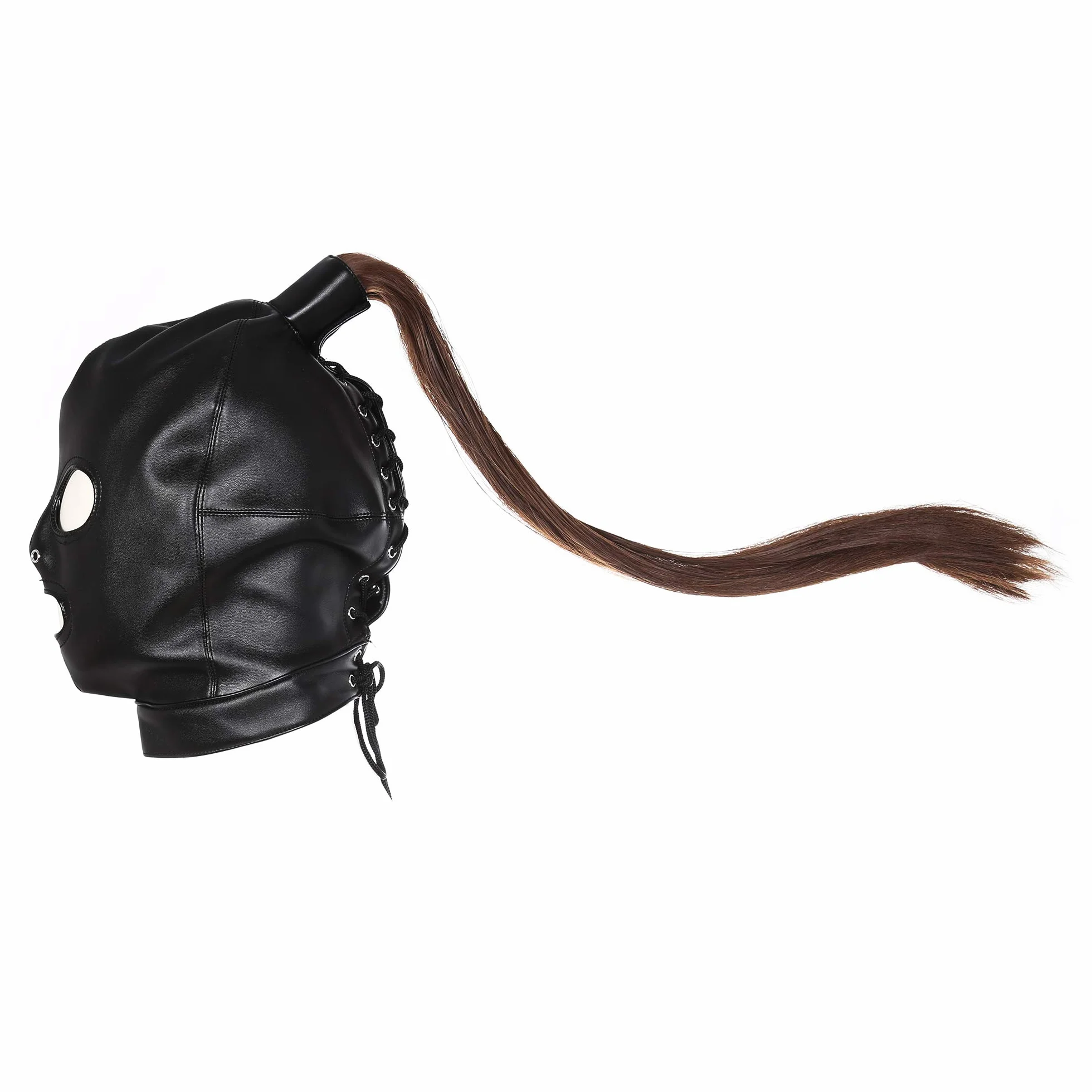 SXOVO Cagoule BDSM Masque avec Perruque Accessoires de Jeu Sexy SM pour Cosplay Esclave et Maître Fétiche Retenue et Bondage Sex Toýs pour Femme Homme Couple (für BDSM königin)