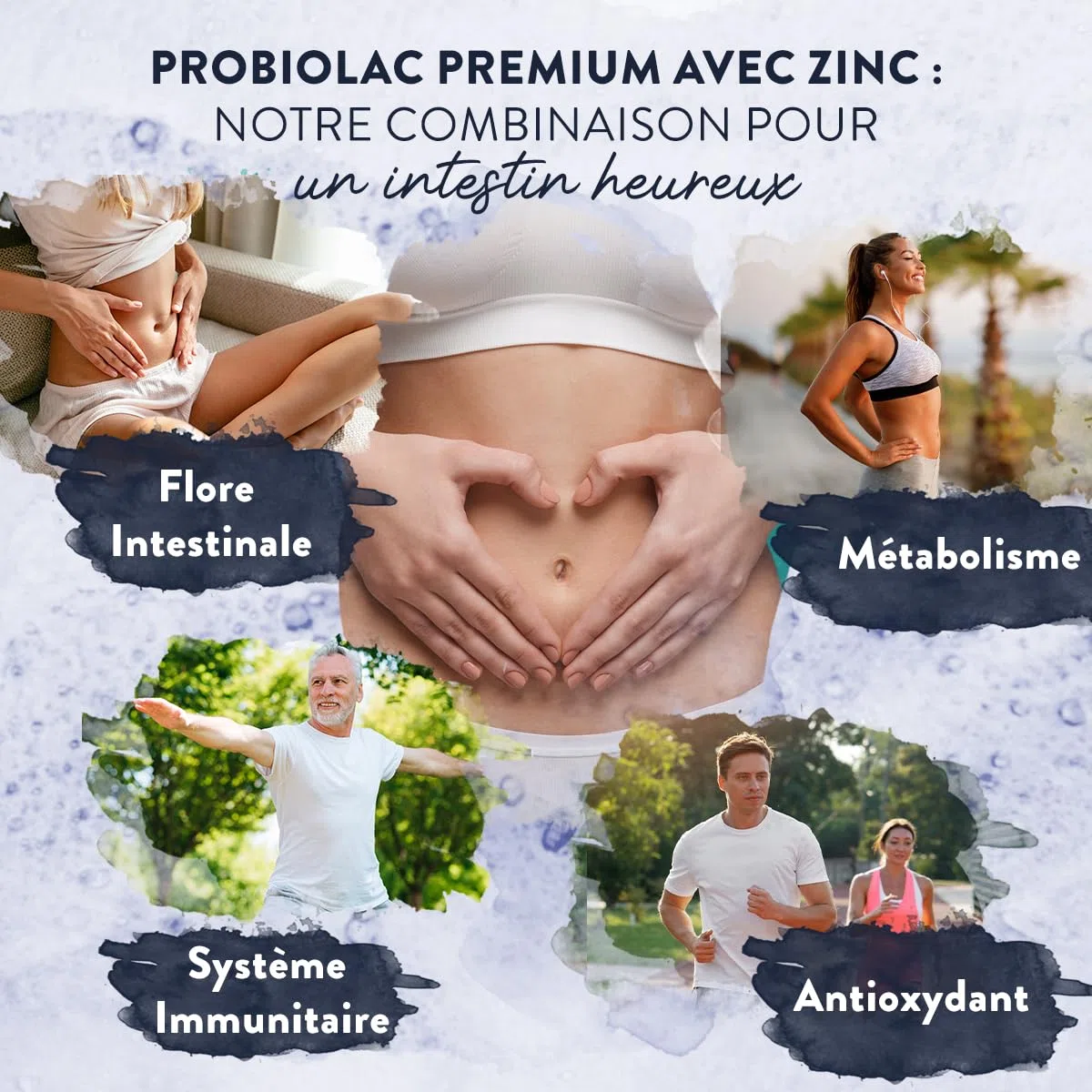 Probiotique Flore Intestinale 120MilliardsUFC 30Souches [Lactobacillus Gasseri Lactobacillus Rhamnosus]+ Zinc Ferments Lactiques Probiotiques Flore Intestinale et Prébiotique (Inuline) - 90 Gélules