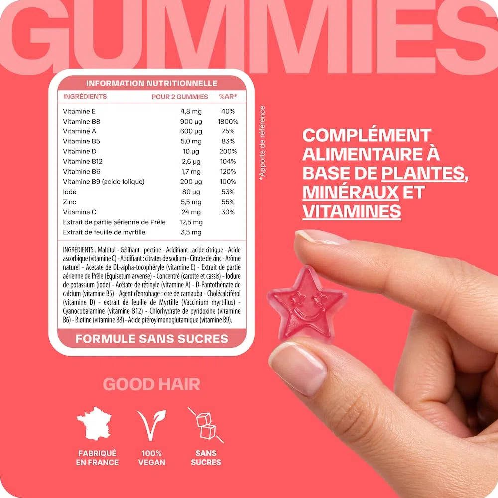 Lashilé Beauty - Complément Alimentaire - Anti-chute, croissance et fortification cheveux - Coffret Exclusive 3 Good Hair + 1 Good Hair Women - Biotine, Fer, Zinc, MSM, B12 - Cure 3 Mois -240 Gummies