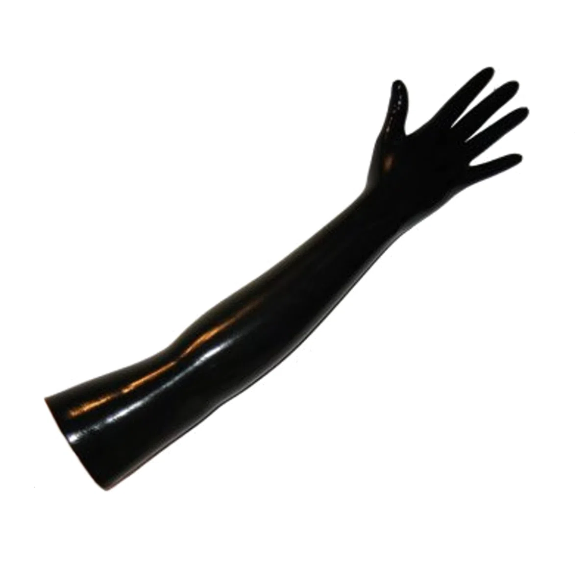 Rubberfashion - Paire de gants sexy en latex pour pratiques sexuelles - unisexe - longueur coude SECOND CHOIX - noir 0.4 Medium