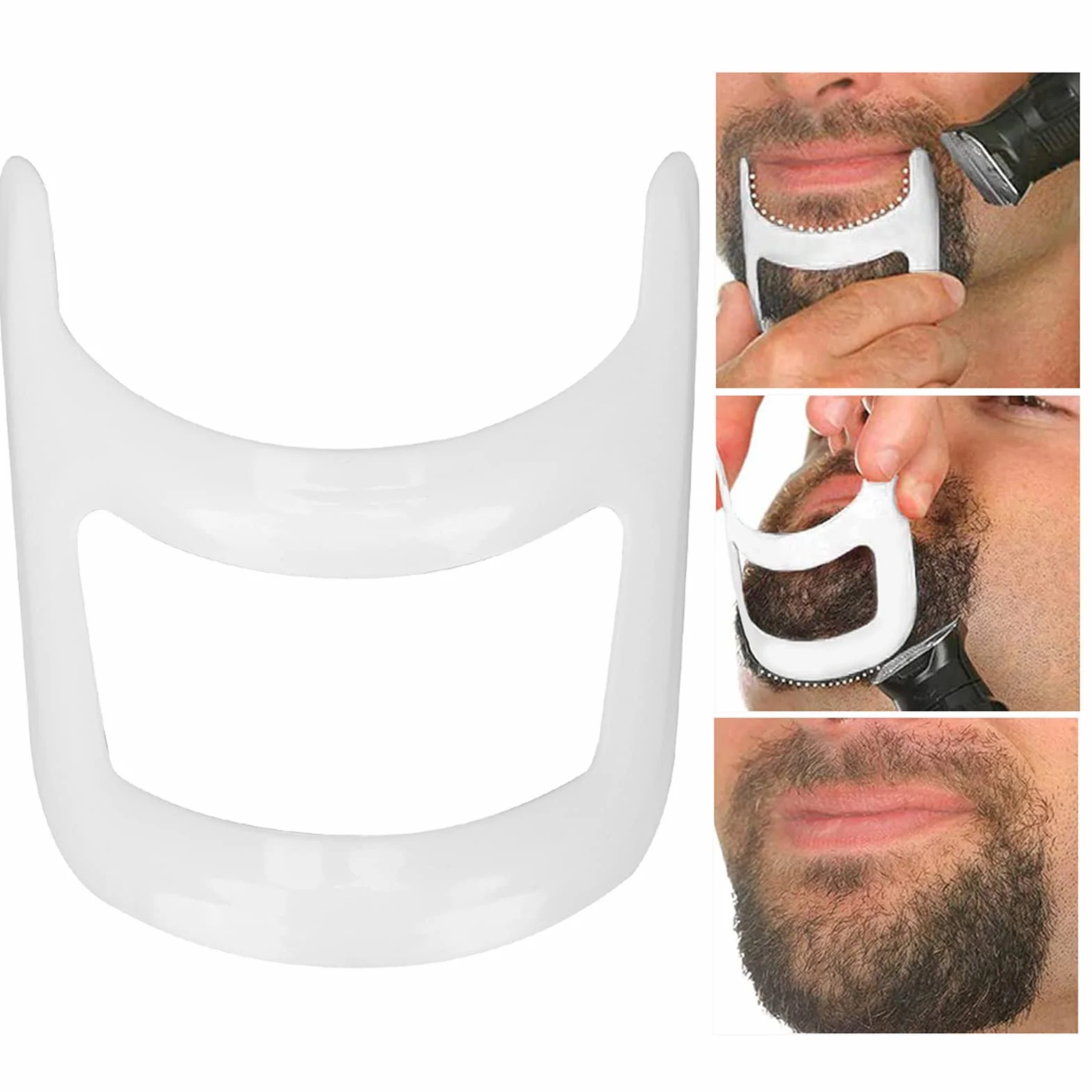 5PCS Kit D'outils de Mise en Forme de Barbe pour Hommes, Ensemble de Modèles de Guide de Barbe Modèle de Délié Pochoir Modèle de Rasage de Bord de Moustache Toilettage Coupe de Barbe Styling Kit D'out