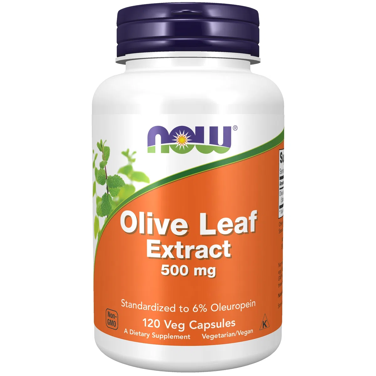 Now Foods, Olive Leaf Extract (Extrait de Feuille d'Olivier), 500mg, 120 Capsules végétaliennes, Testé en Laboratoire, Sans Soja, Sans Gluten, Végétarien, Sans OGM