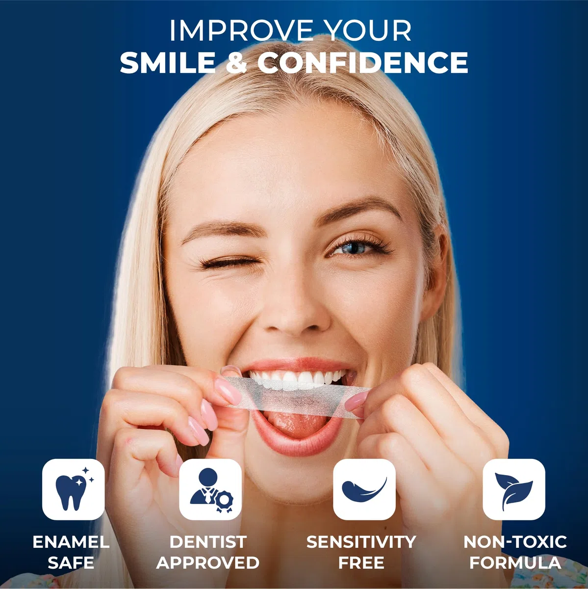 BetterWhite Professional Teeth Whitening Strips 21 Treatments - Enamel Safe - Non-Sensitive Formula - 42 Peroxide-Free Strips - Dentist Formulated Teeth Whitening Kit + Mouth Opener Included