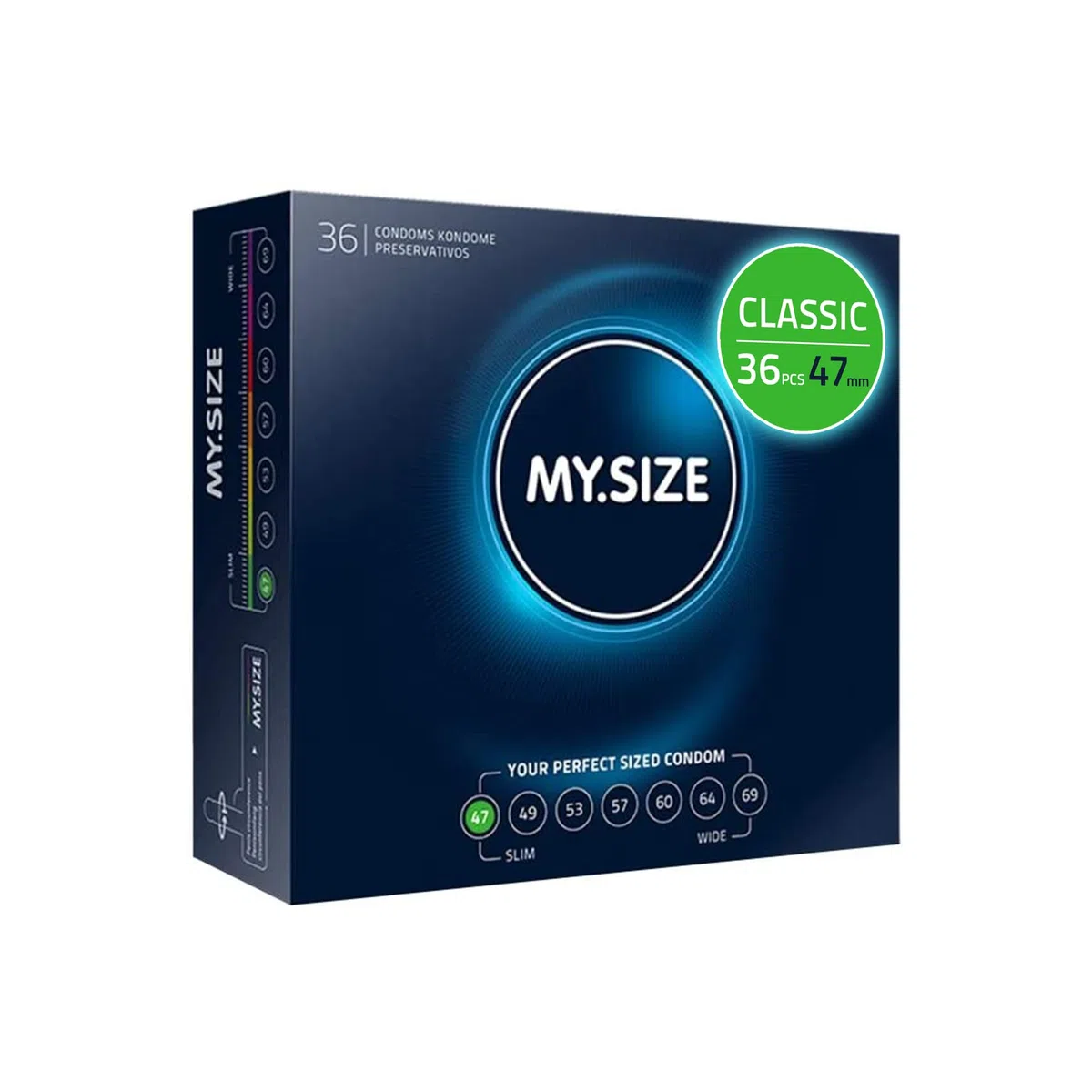 My.SIZE Lot de 36 préservatifs taille 1 47 mm