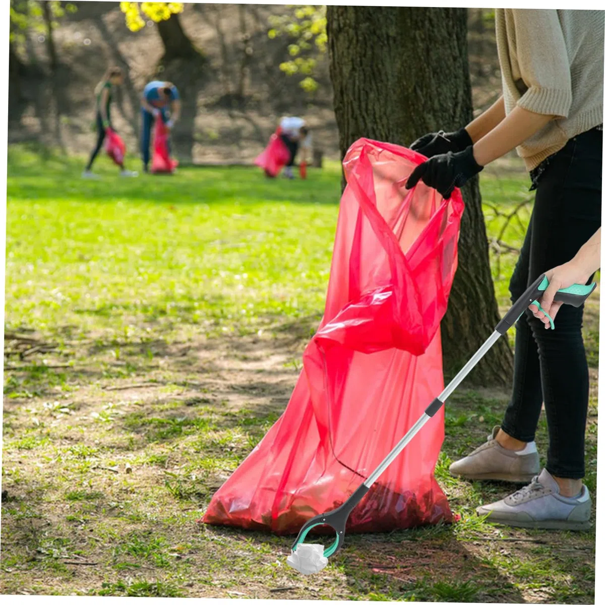 Pince à Bâton de Ramassage Pliable Outil de Préhension pour Déchets en Alliage D'aluminium Griffe Antidérapante pour Seniors à Domicile Extérieur