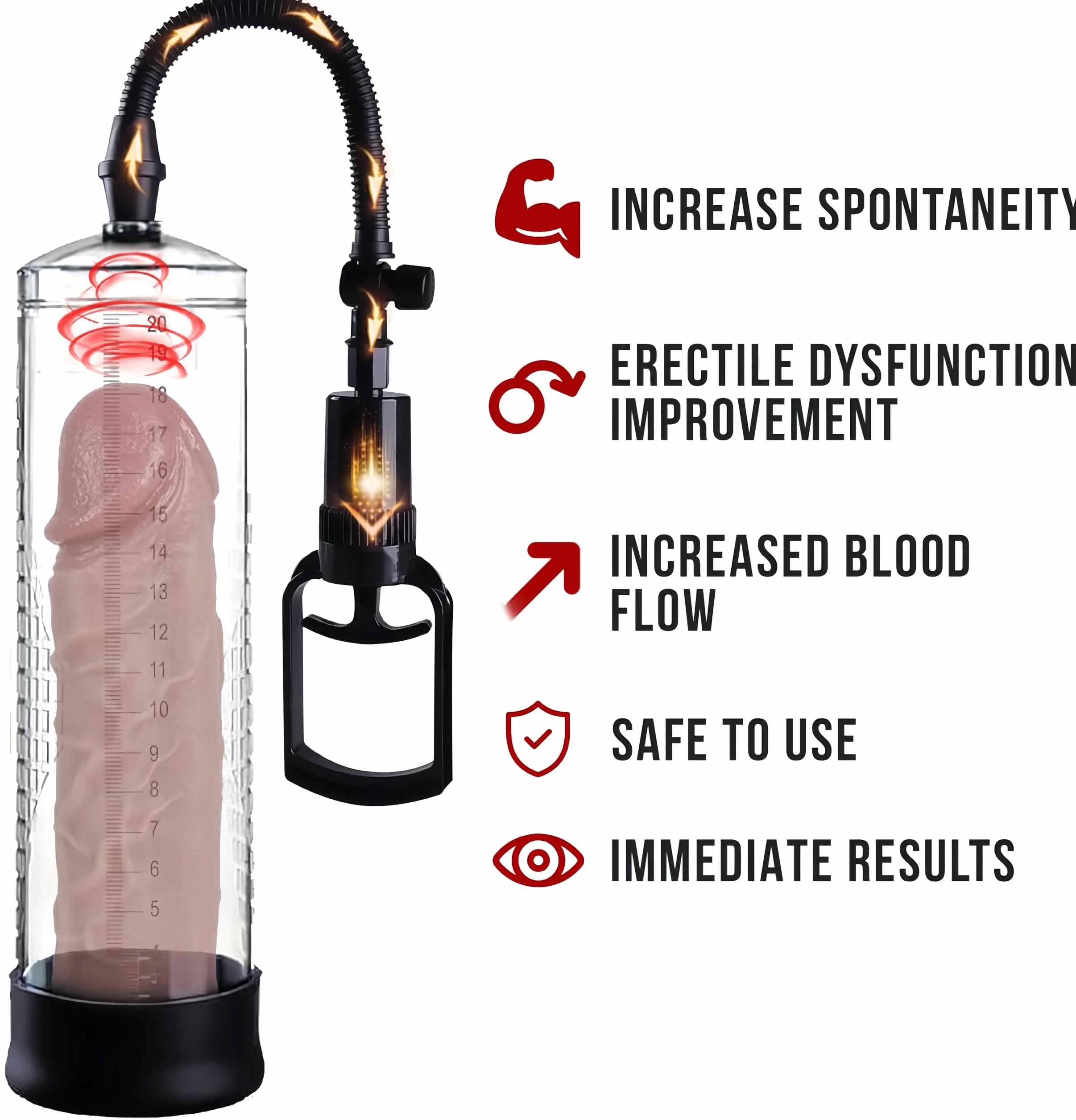 KinZon Pompe à pénis, Sex Toy pour Homme - Agrandir le pénis, Extenseur De Pénis Masculin, Augmenter la Taille De Pénis, plaisirs de couple，avec Vaginette en Silicone (Sans Manomètre)