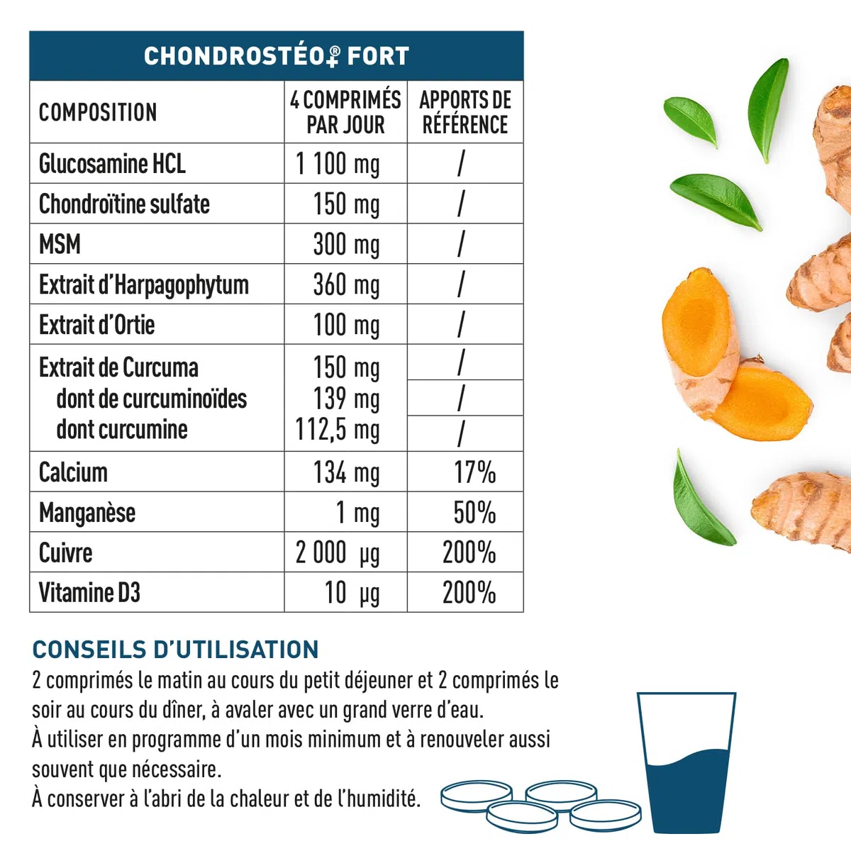 GRANIONS| Chondrostéo+ FORT Articulations | Formule Renforcée| Mobilité & Souplesse Articulaire, Flexibilité, Capital Osseux | Glucosamine, Chondroïtine, MSM, Harpagophytum | 160 comprimés
