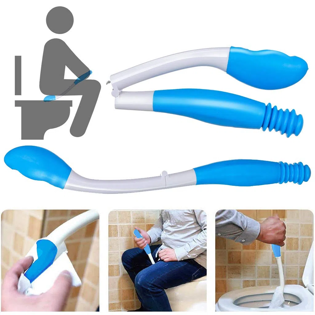 Haokaini Aides à La Toilette Outils Pliage à Long Manche Essuyez Confort Aides à La Toilette Auto-Assistées Papier Hygiénique Poignée en Papier Mouchoir Aide à L'essuyage pour Les Femmes