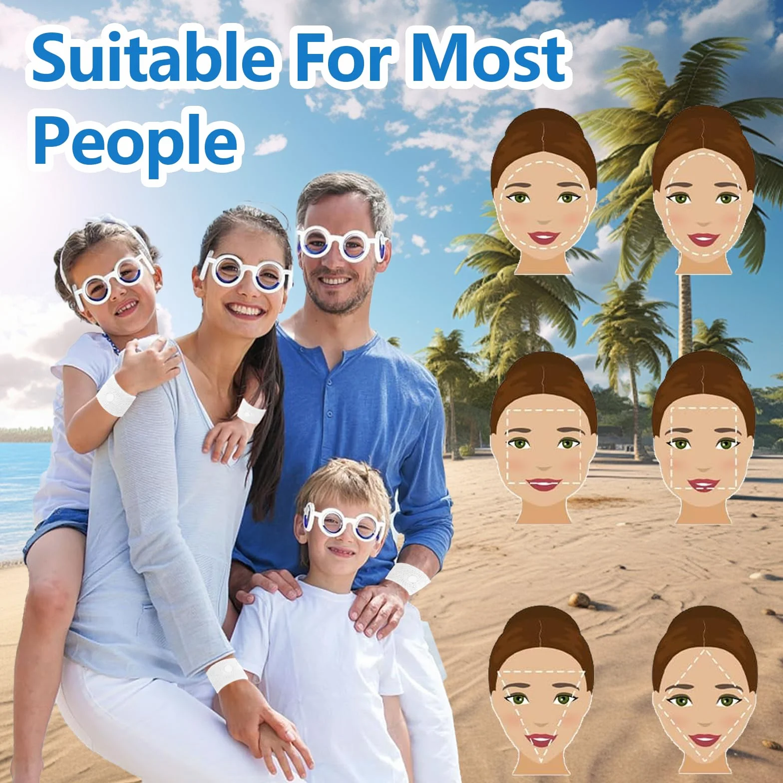 Lankai Set de Lunettes Anti-Nausées et Anti-Mal Des Transports - 3 Pièces Portables Avec Bracelet D'acupression Confortable Pour Le Mal De Mer
