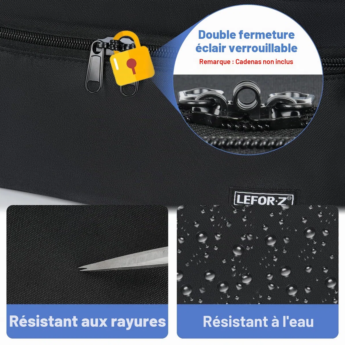 LEFOR·Z Boite a Medicaments Rangement,Double Couche,Sac de Rangement Vide avec Fermeture éclair Verrouillable et Séparateur Réglable,étui de Transport pour Médicaments,Pilules,Vitamines