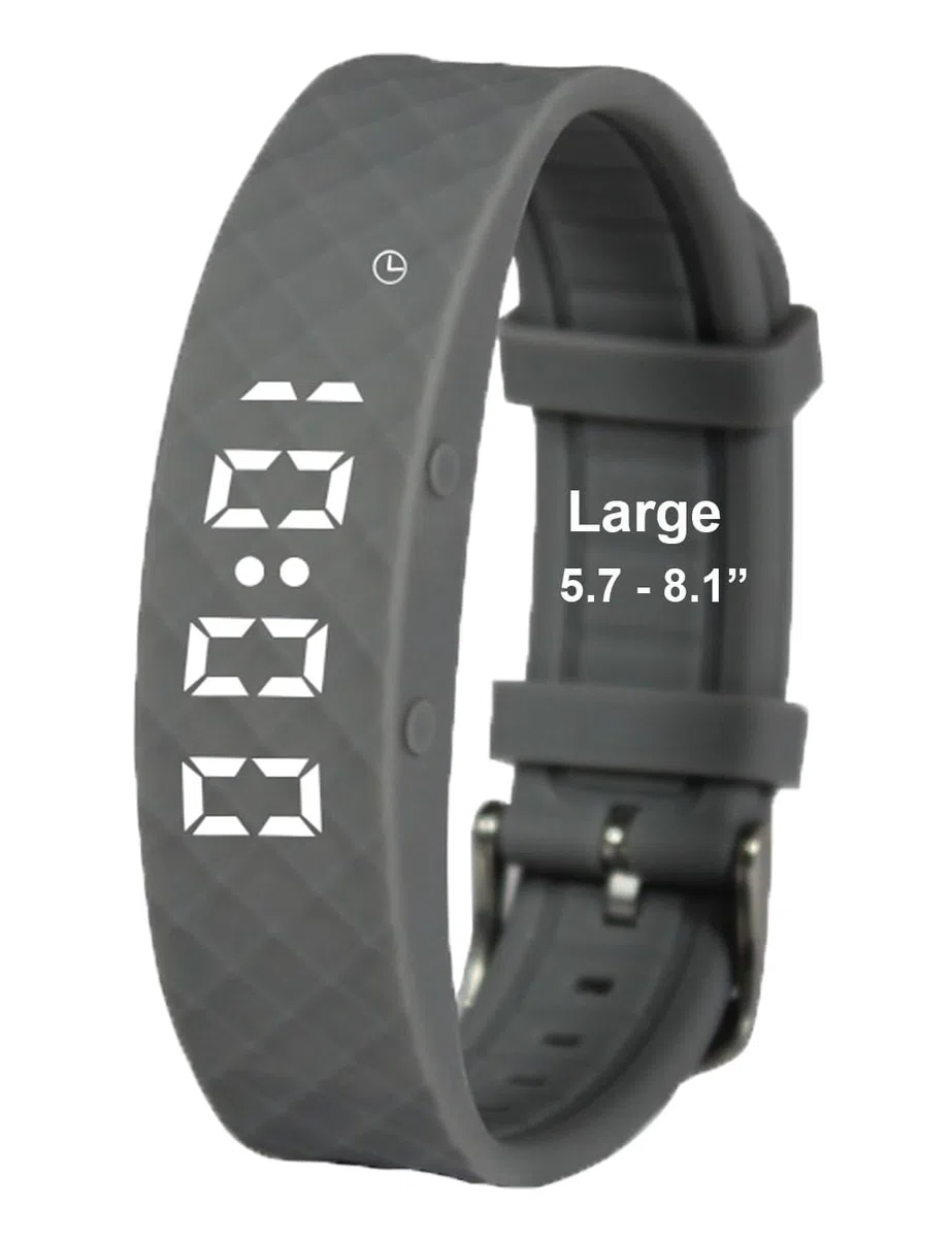 Montre d'apprentissage de la propreté – Montre vibrante silencieuse rechargeable – Montre de rappel médical – avec minuterie et 15 alarmes quotidiennes (gris, taille L), Gris, L, L